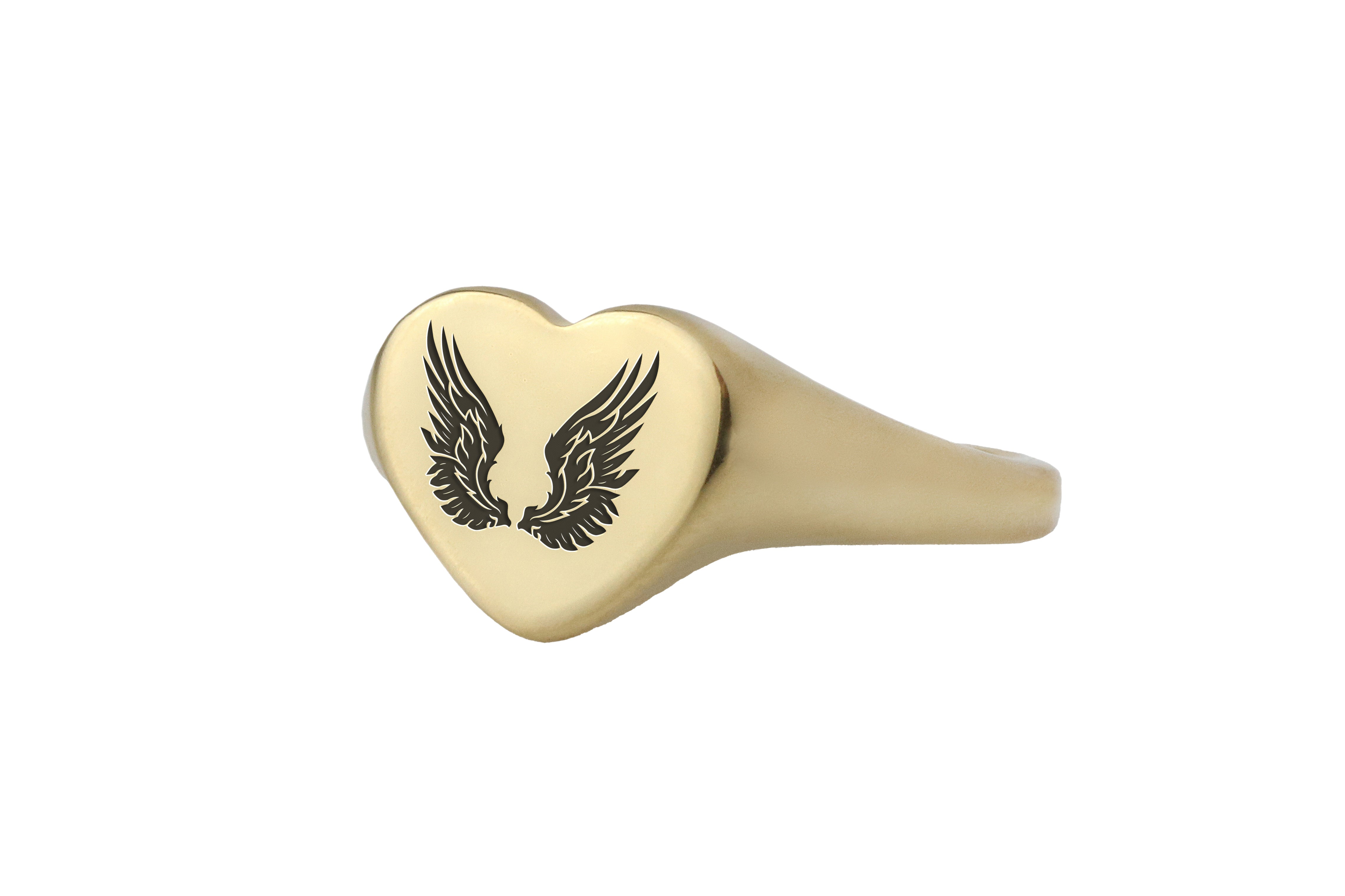 Engraved Angelic Wings Ring