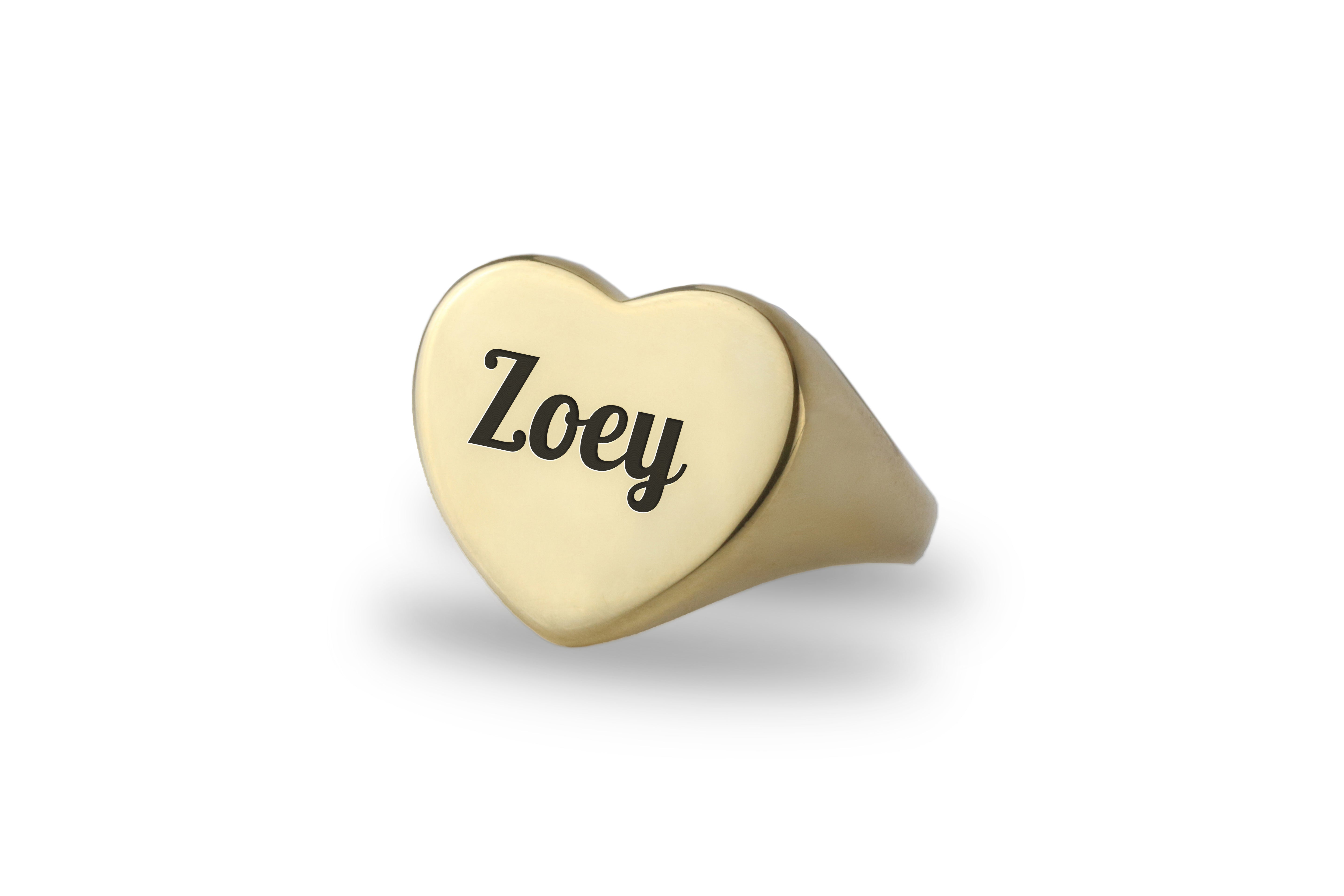 14k Gold Initials' Signet Ring
