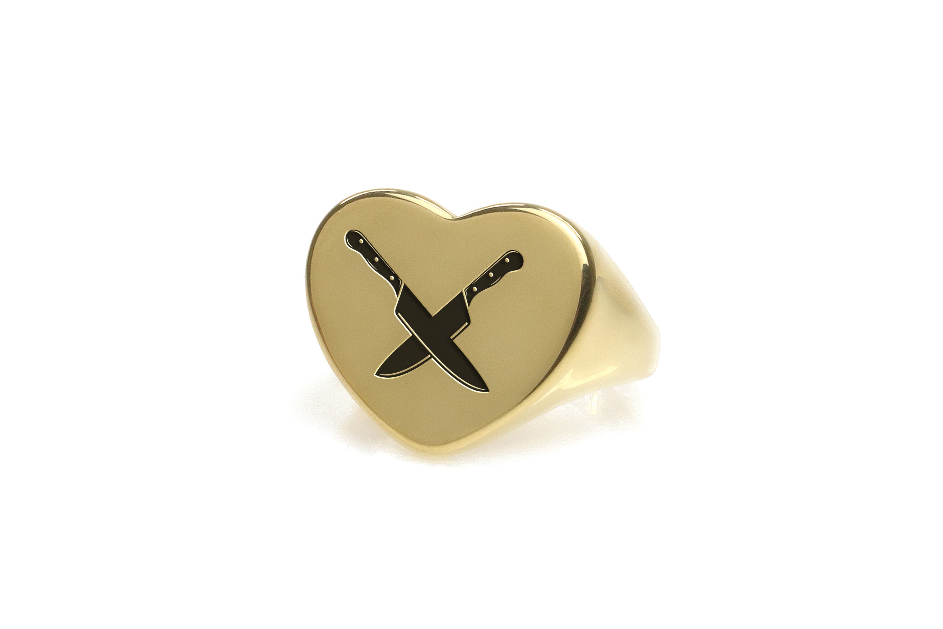 Chef Knife Gold Signet Ring