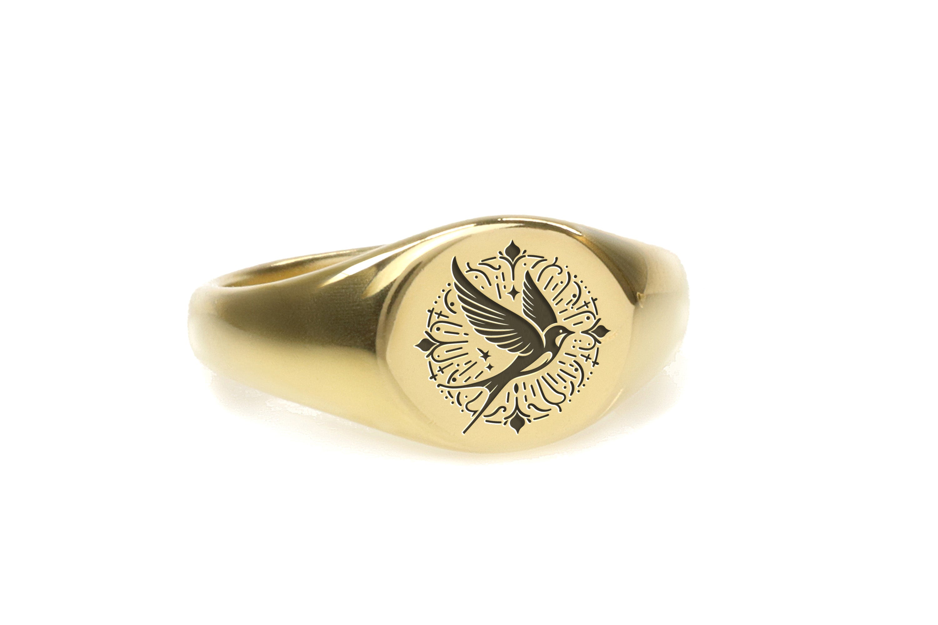 Engraved Swallow Bird Ring