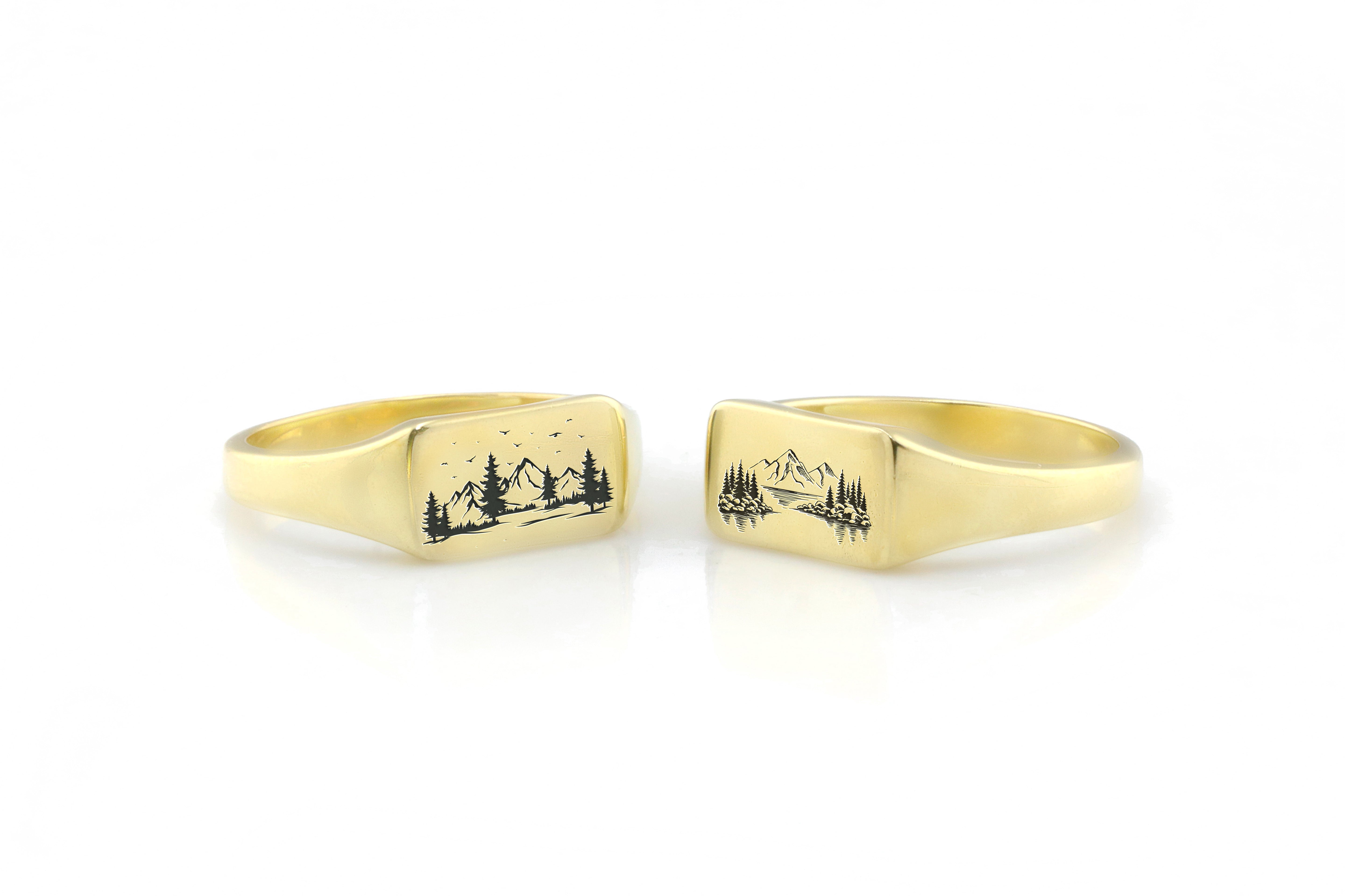Engraved Panoramic View Ring