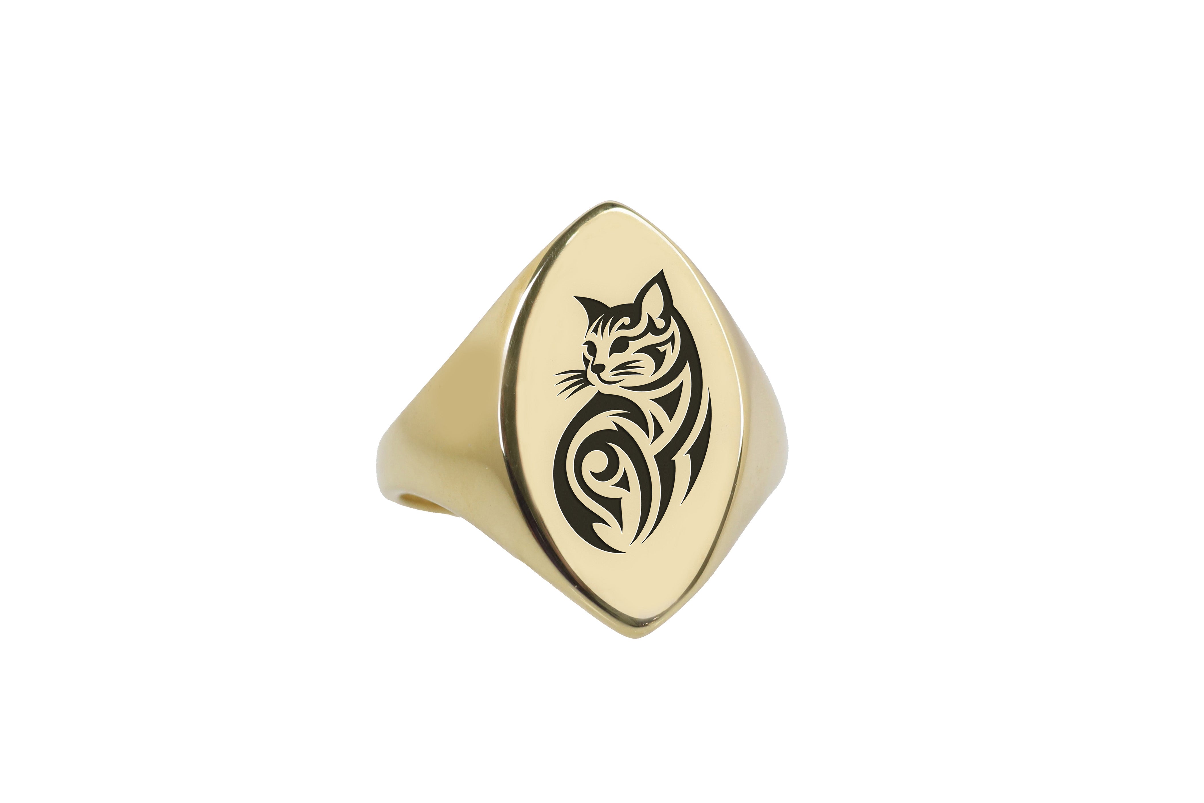 Engraved Cat Ring