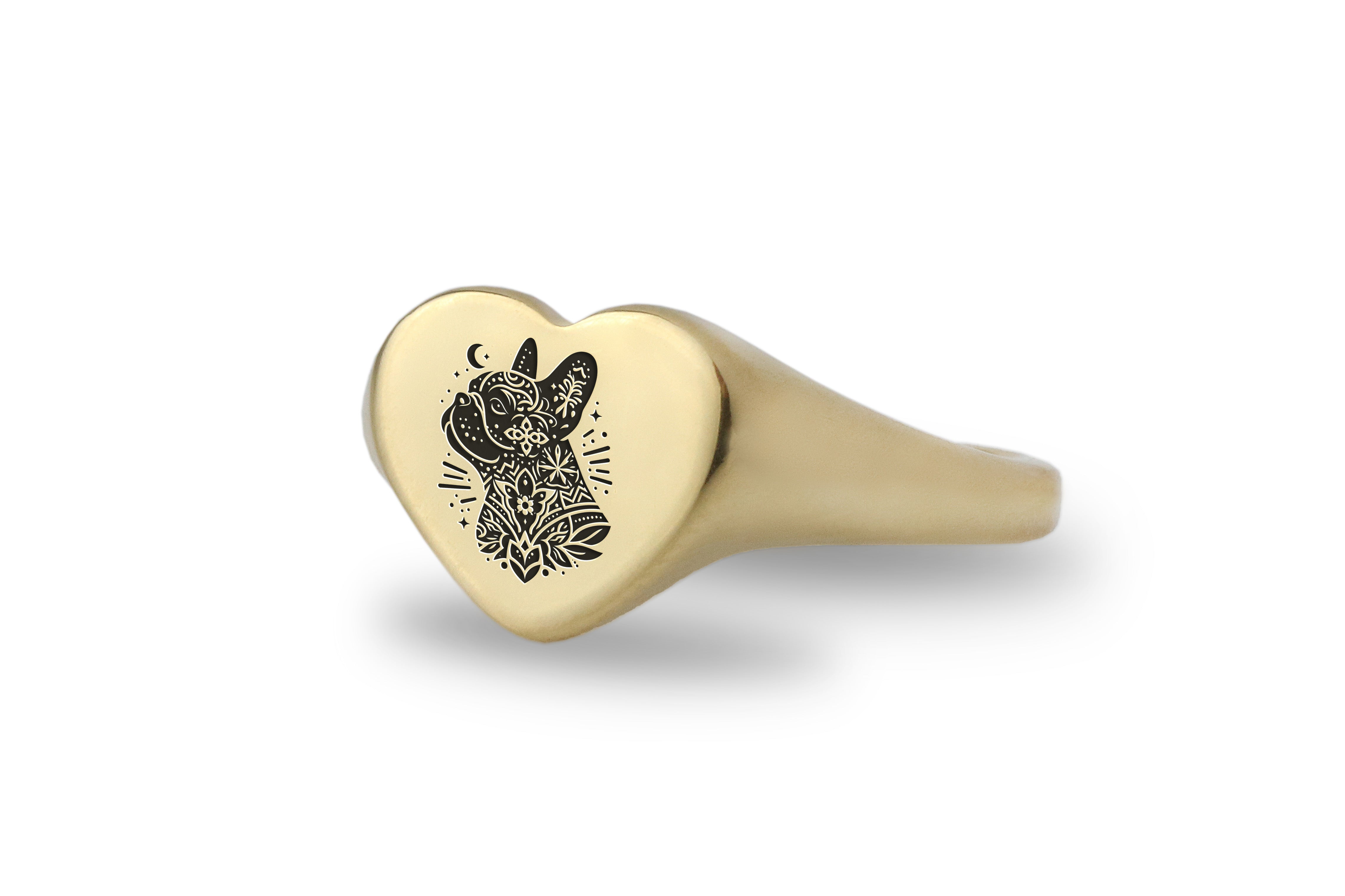 Engraved French Bulldog Ring