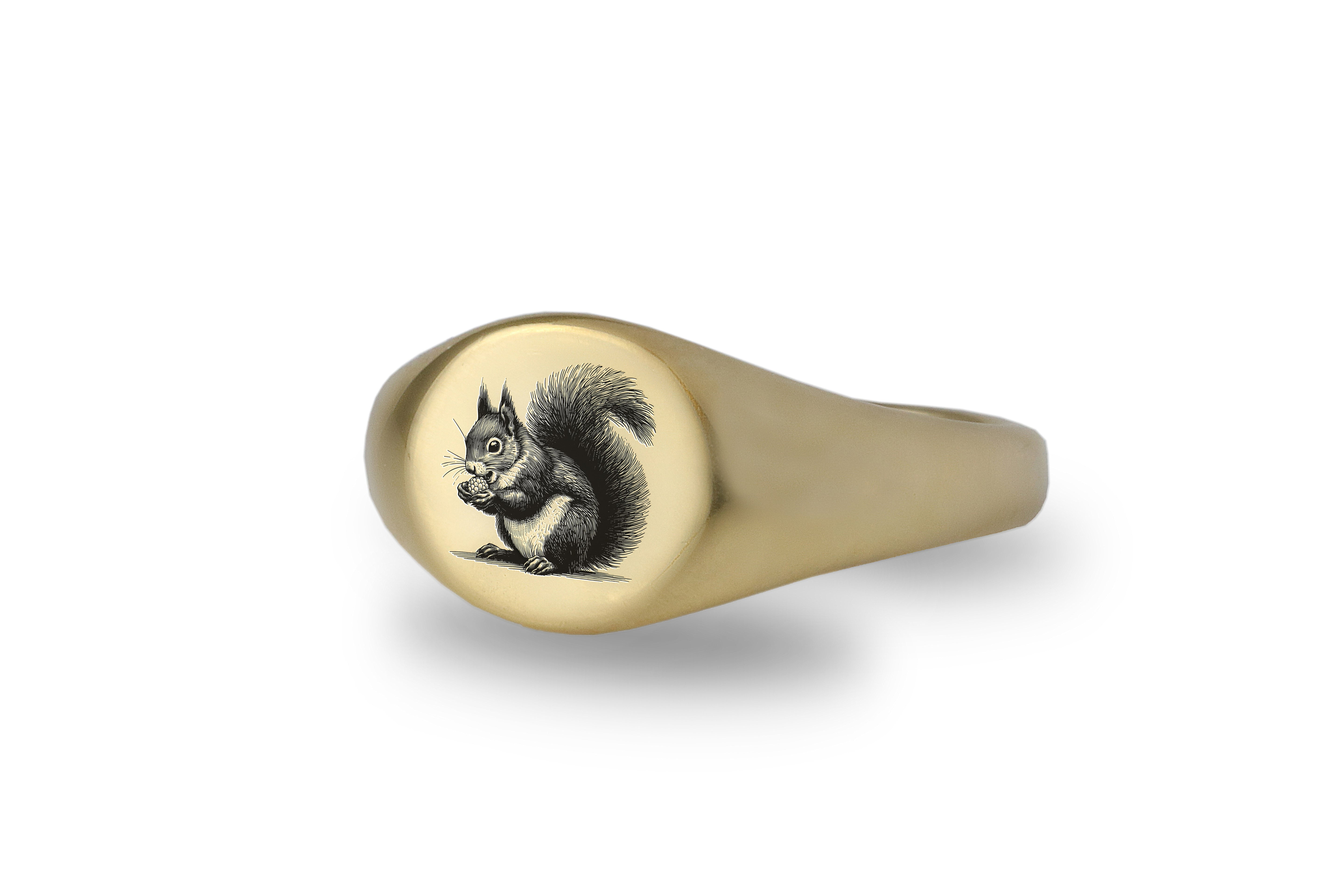 Engraved Squirrel Ring