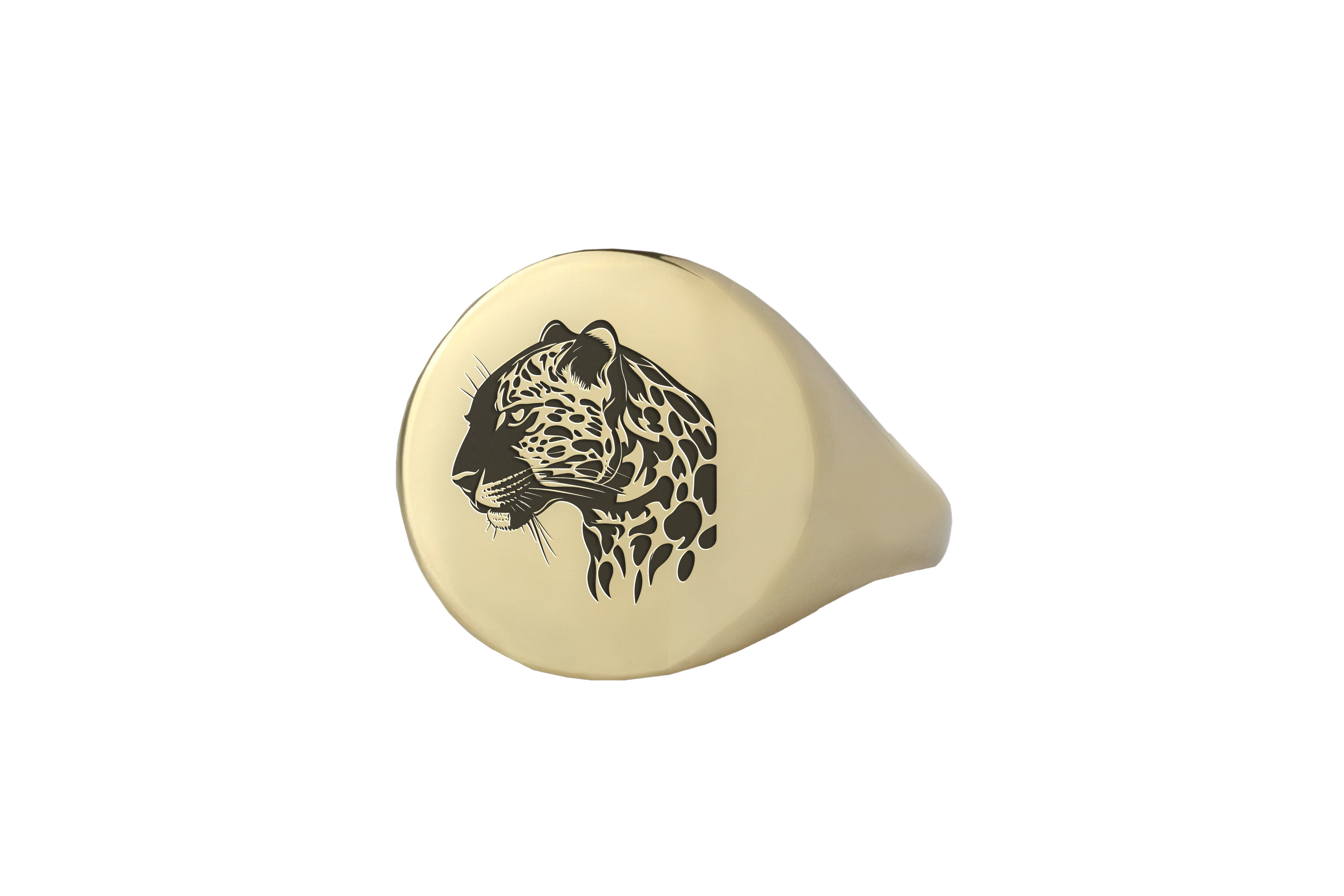 Engraved Jaguar Gold Ring