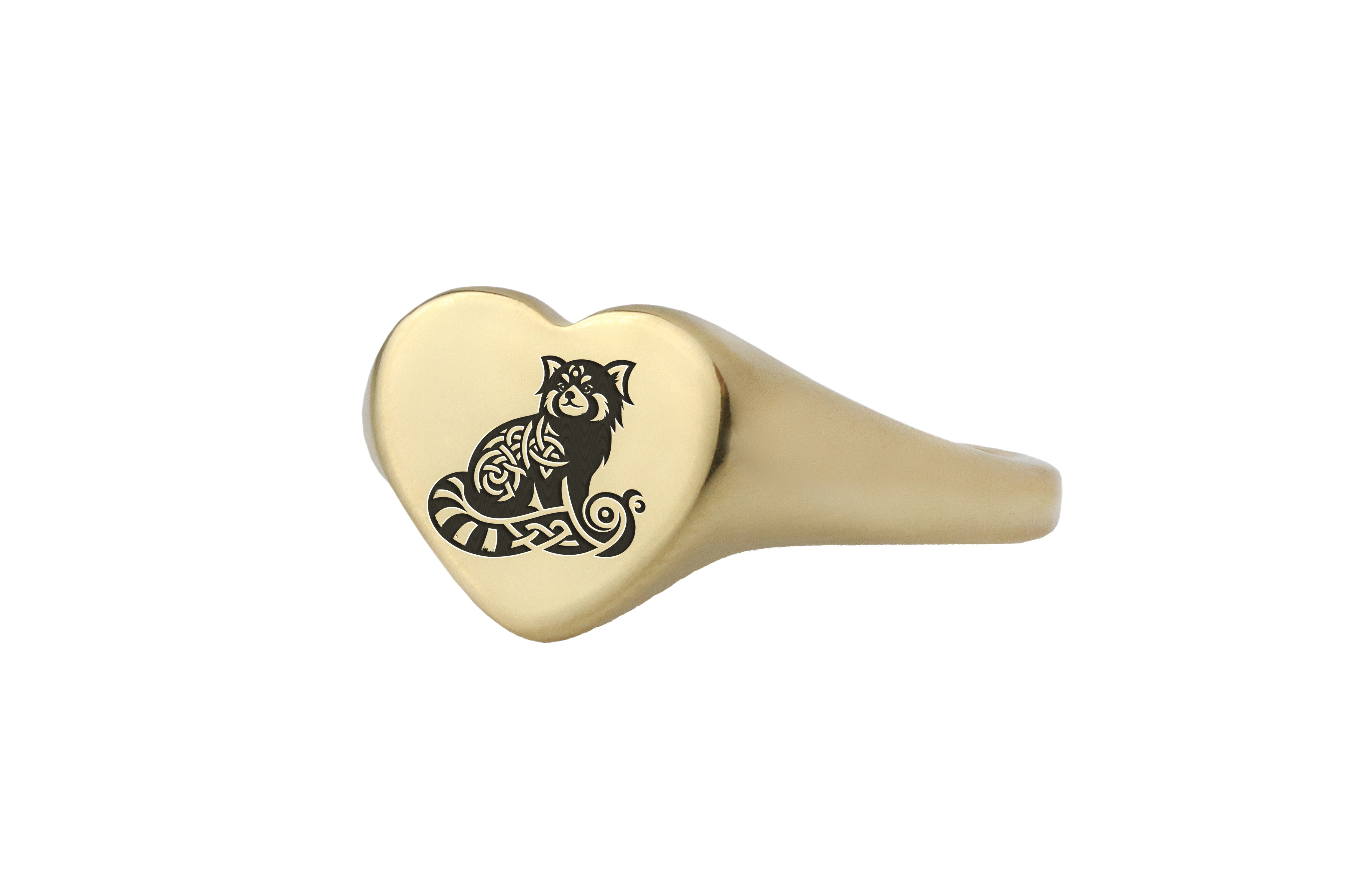 Cute Red Panda Gold Ring