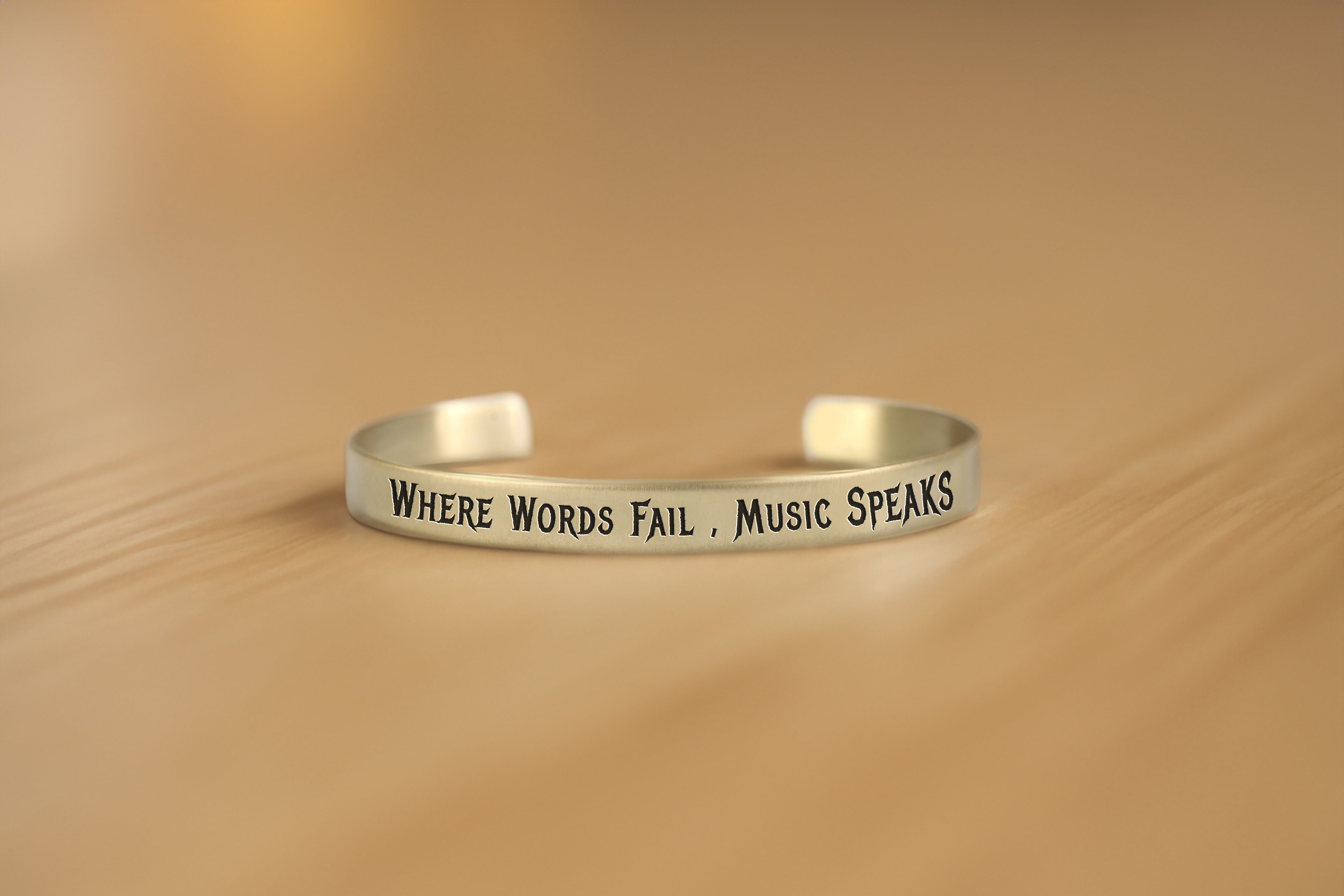 Engraved Metal Font Bracelet