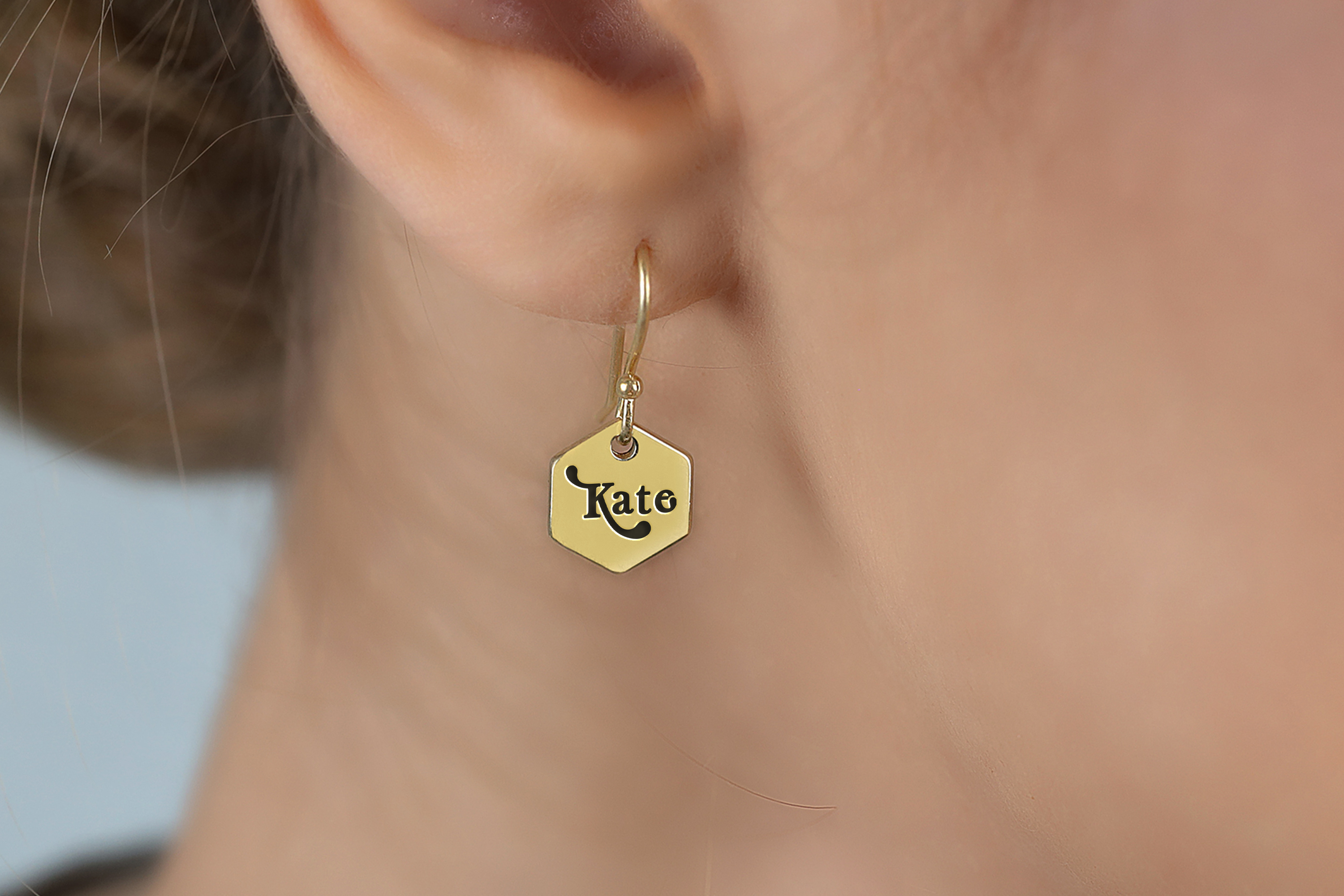 14k Gold Name Earring