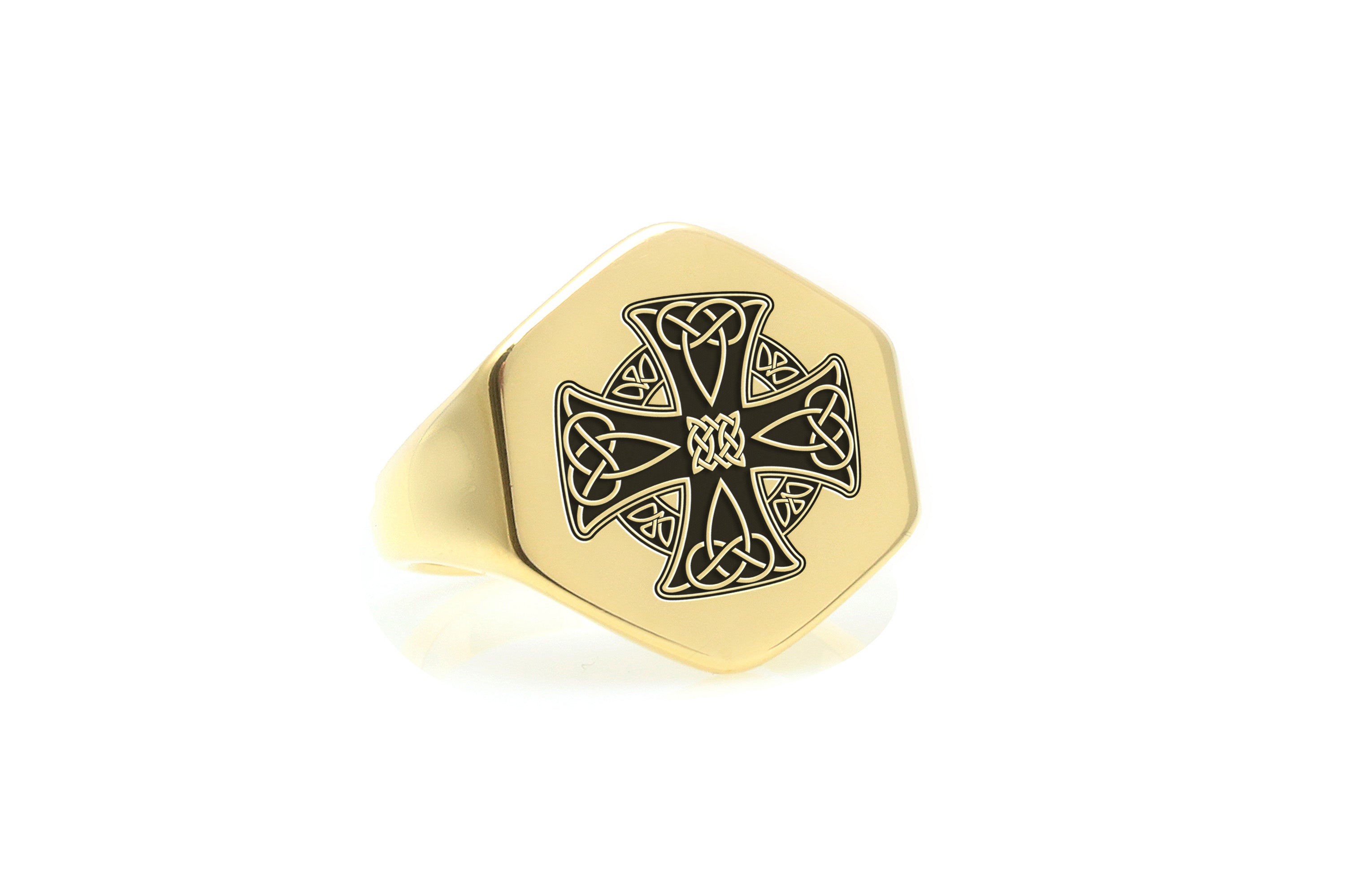 Celtic Knot Cross Gold Ring