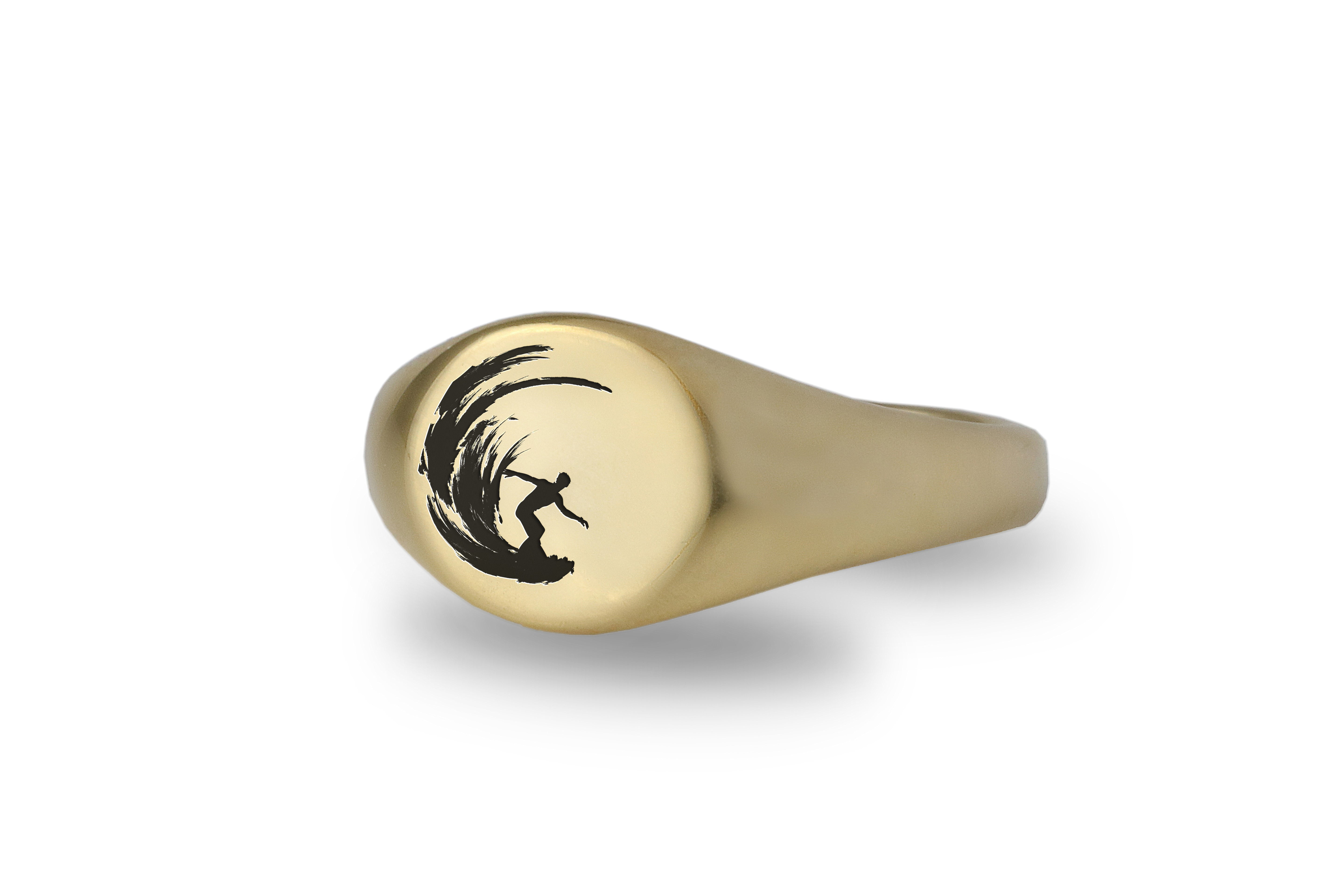 Surfers Engraving Ring