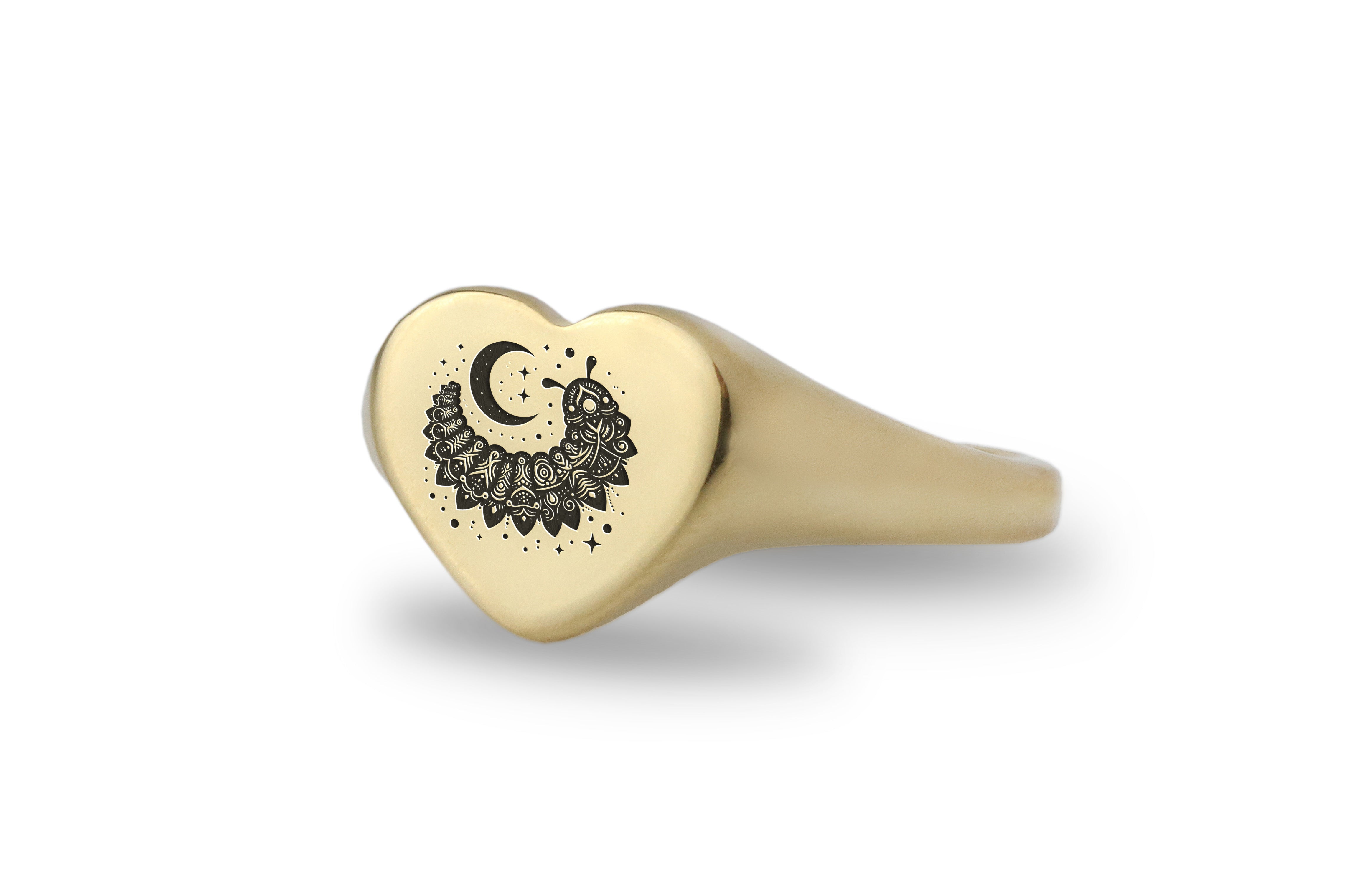 Engraved Caterpillar Ring