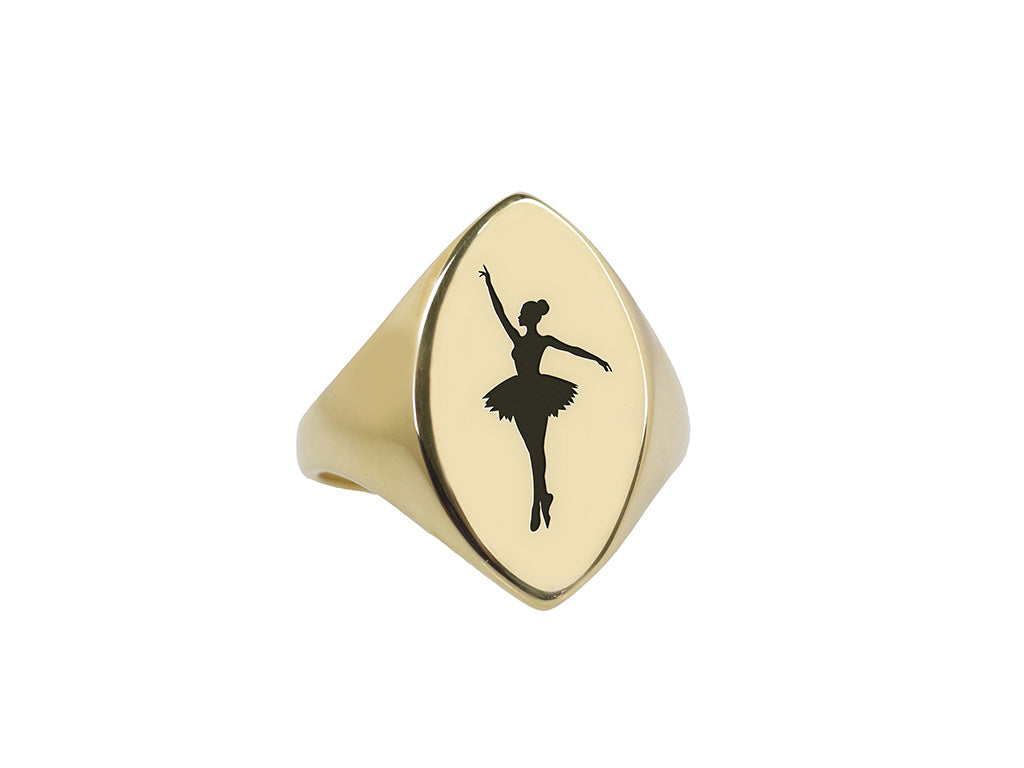 14k Gold Ballet Signet Ring
