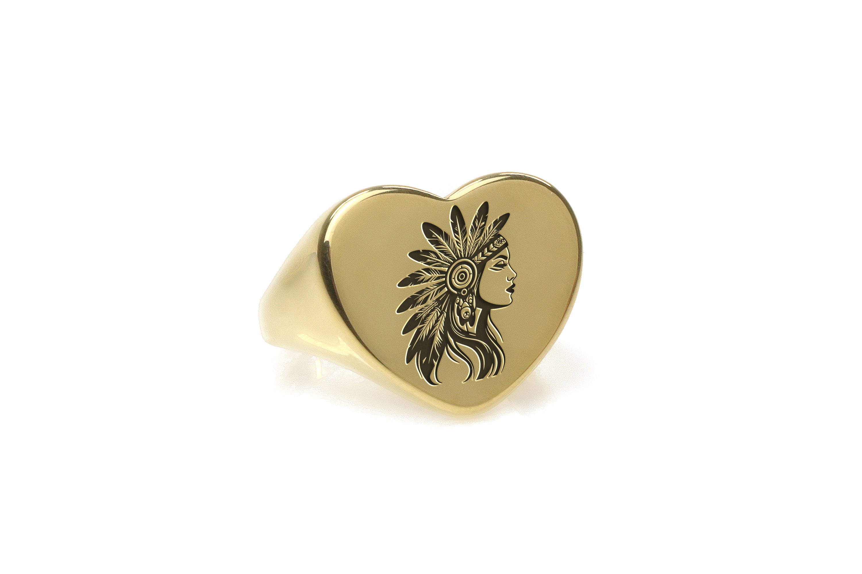 Indian Woman Engraved Ring