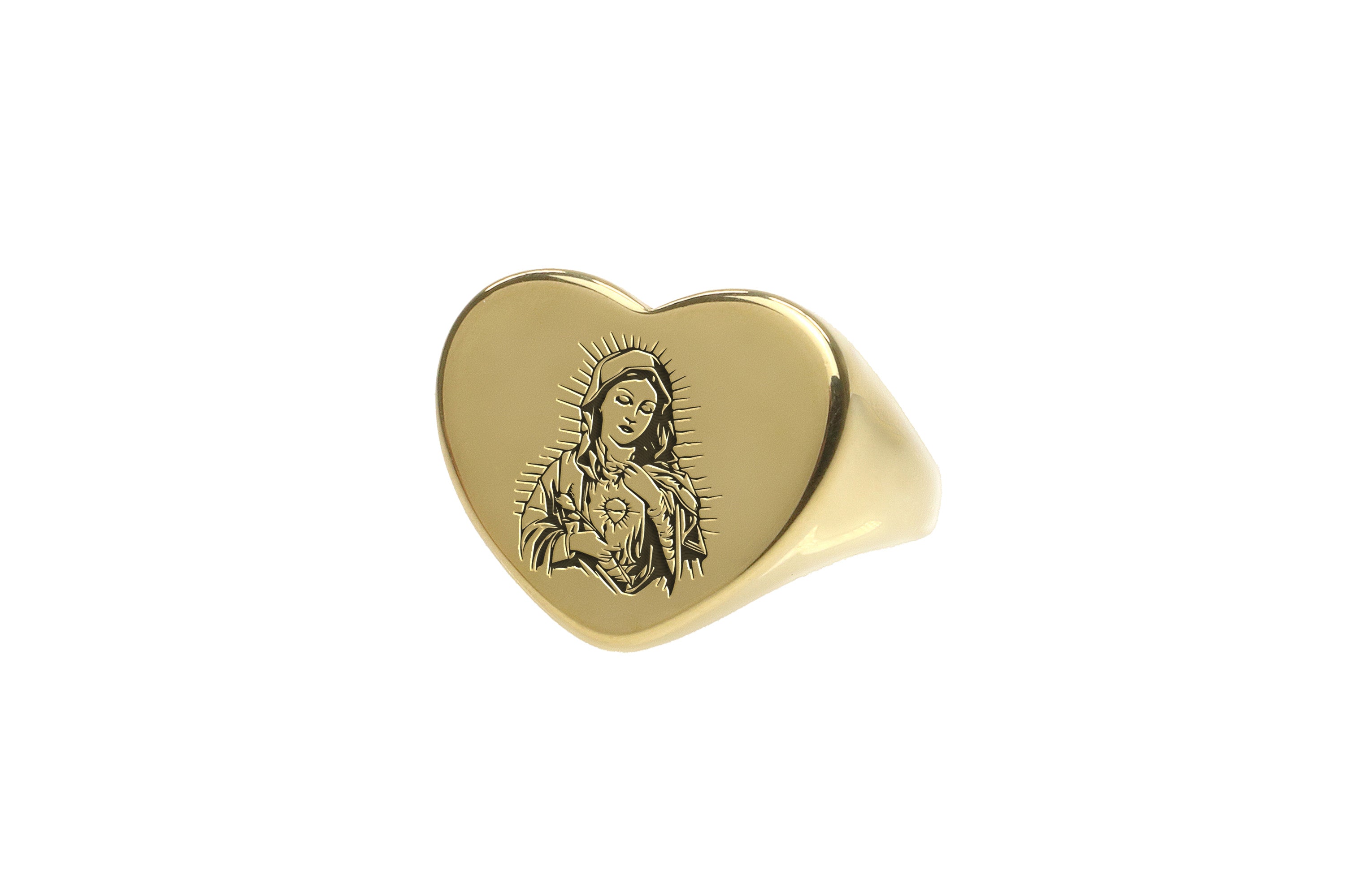 Engraved Virgin Mary Ring