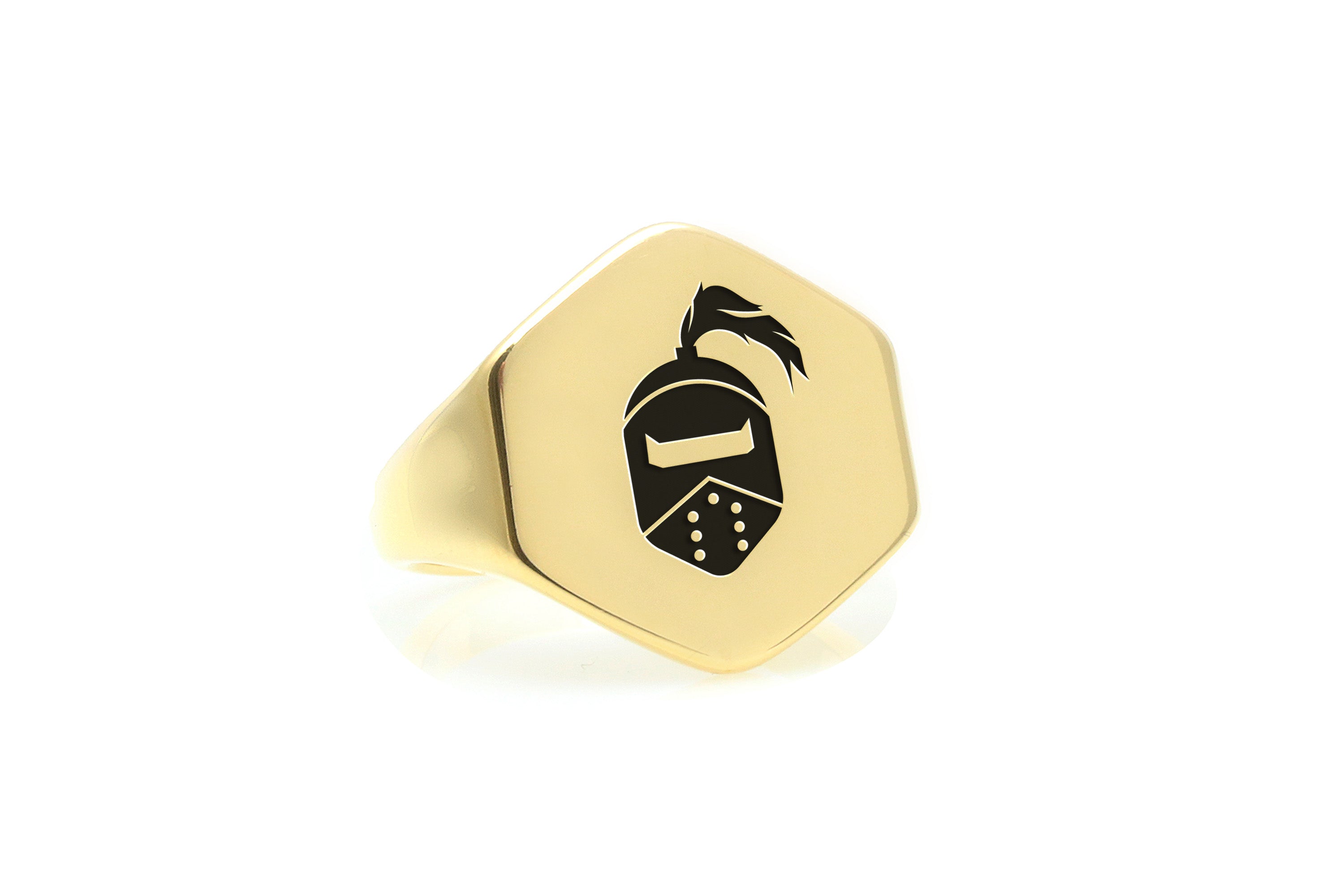 Engraved Knight Helmet Ring