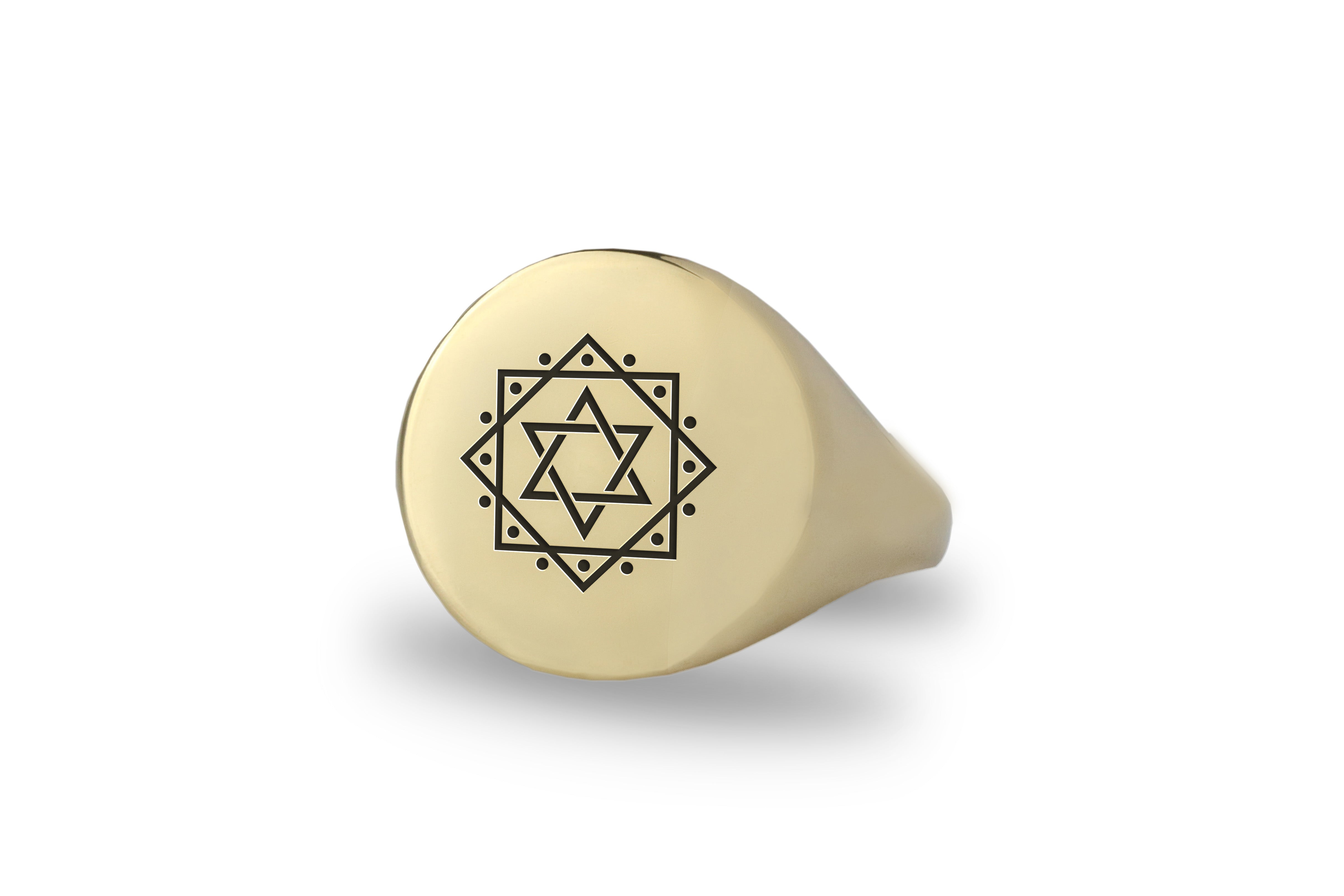 14k Gold Star Of David Ring