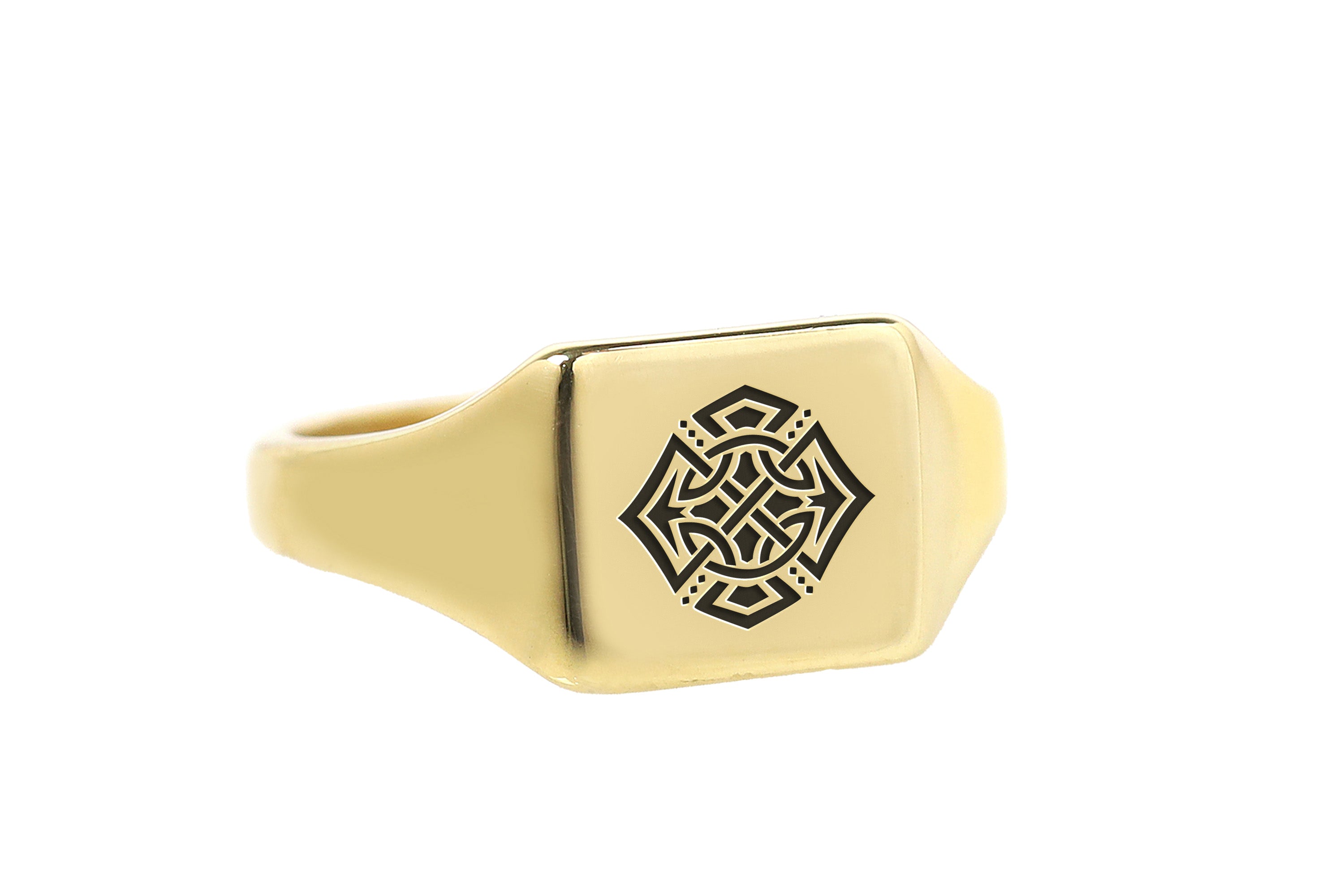 14k Gold Cross Signet Ring