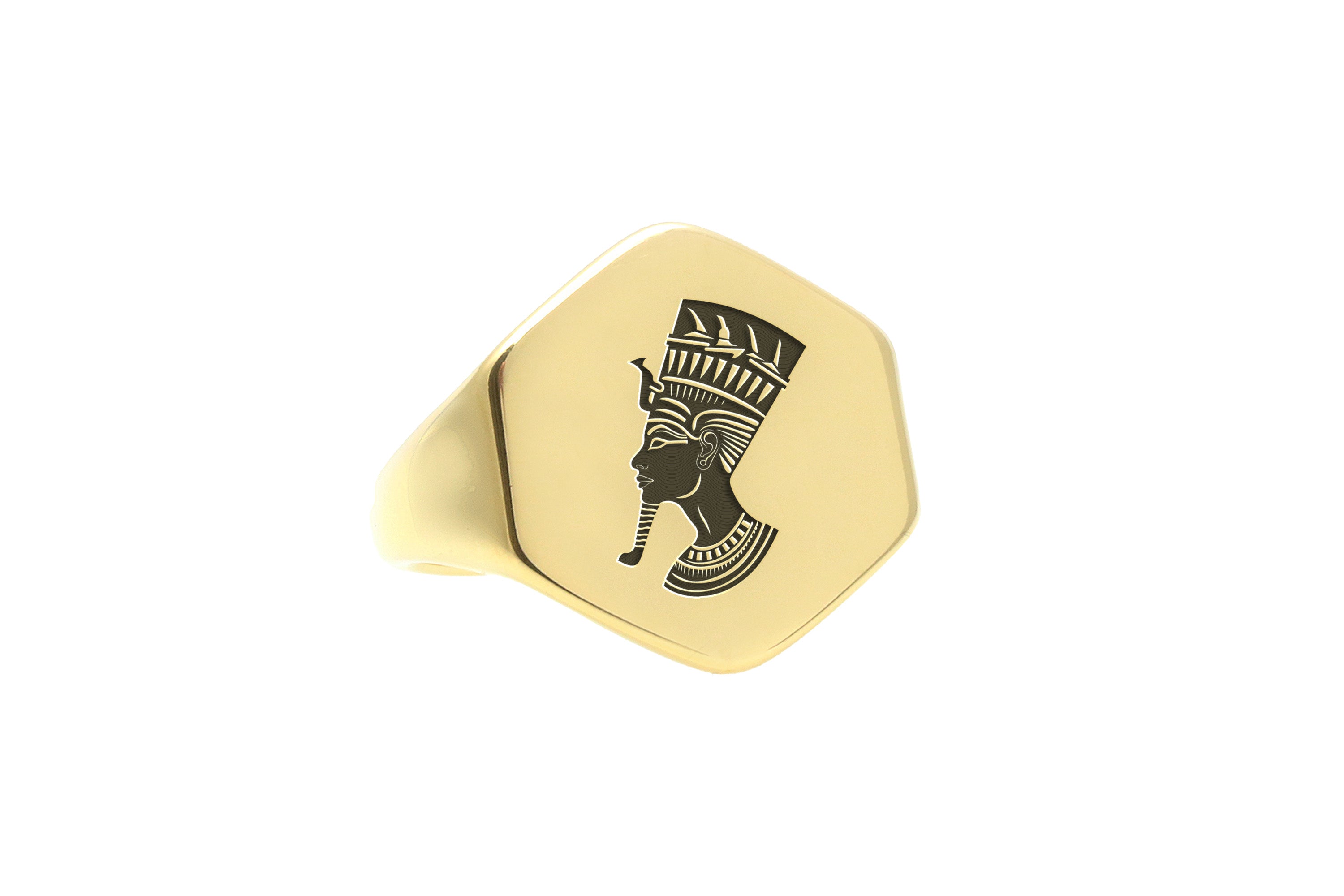 14k Gold Pharaoh Signet Ring