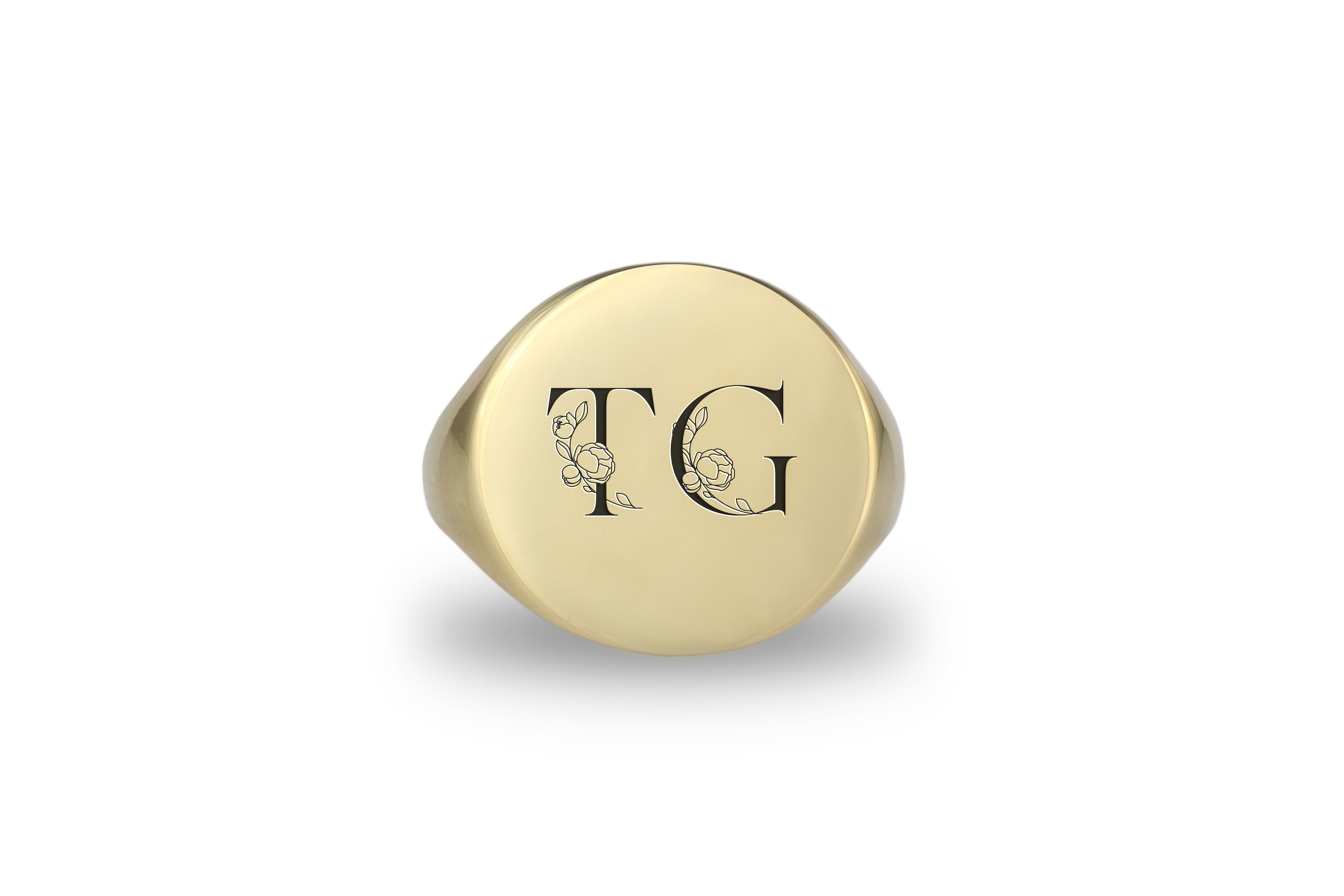 Gold Couples Initials' Signet Ring