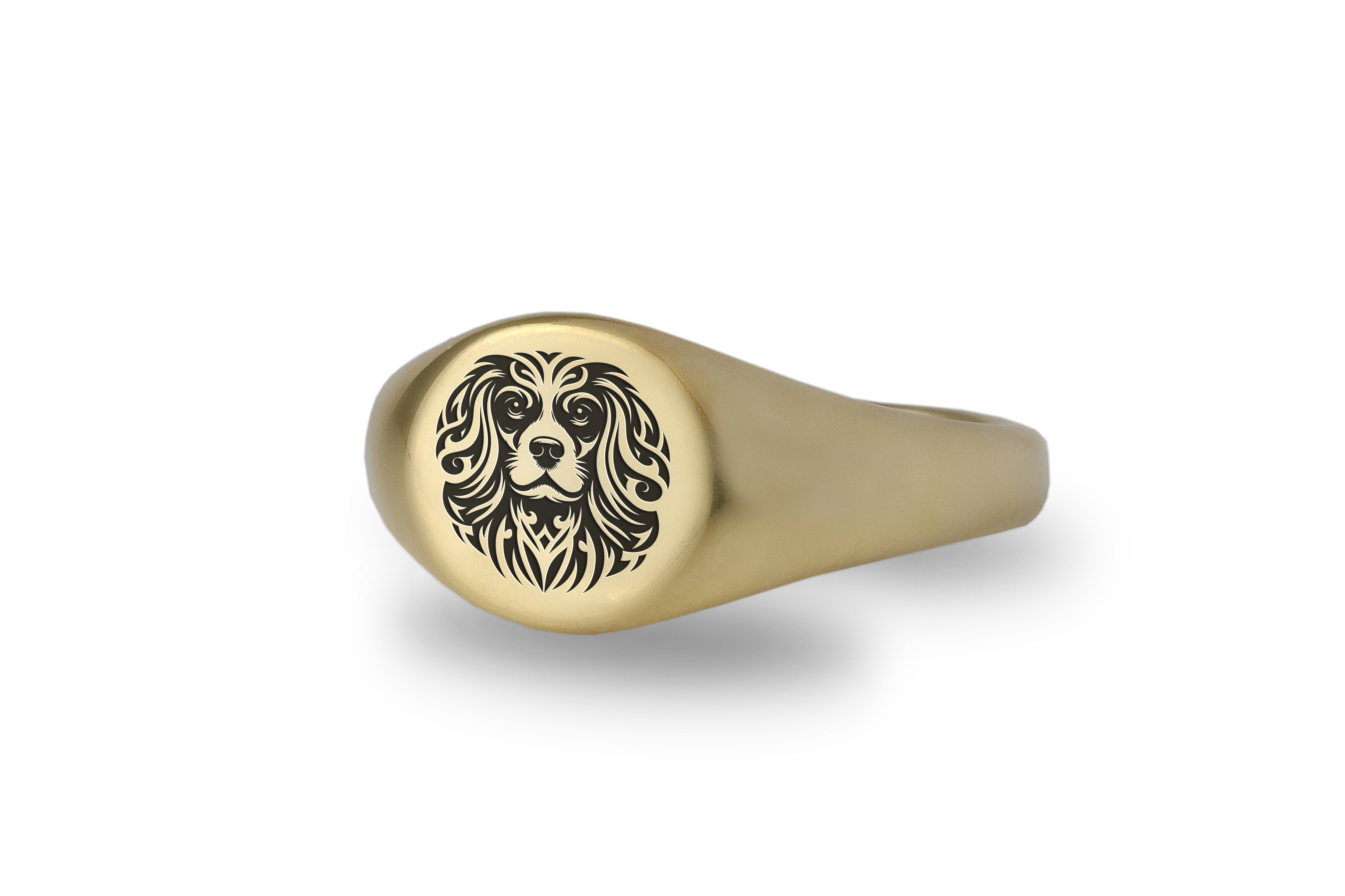 Engraved Beagle Signet Ring