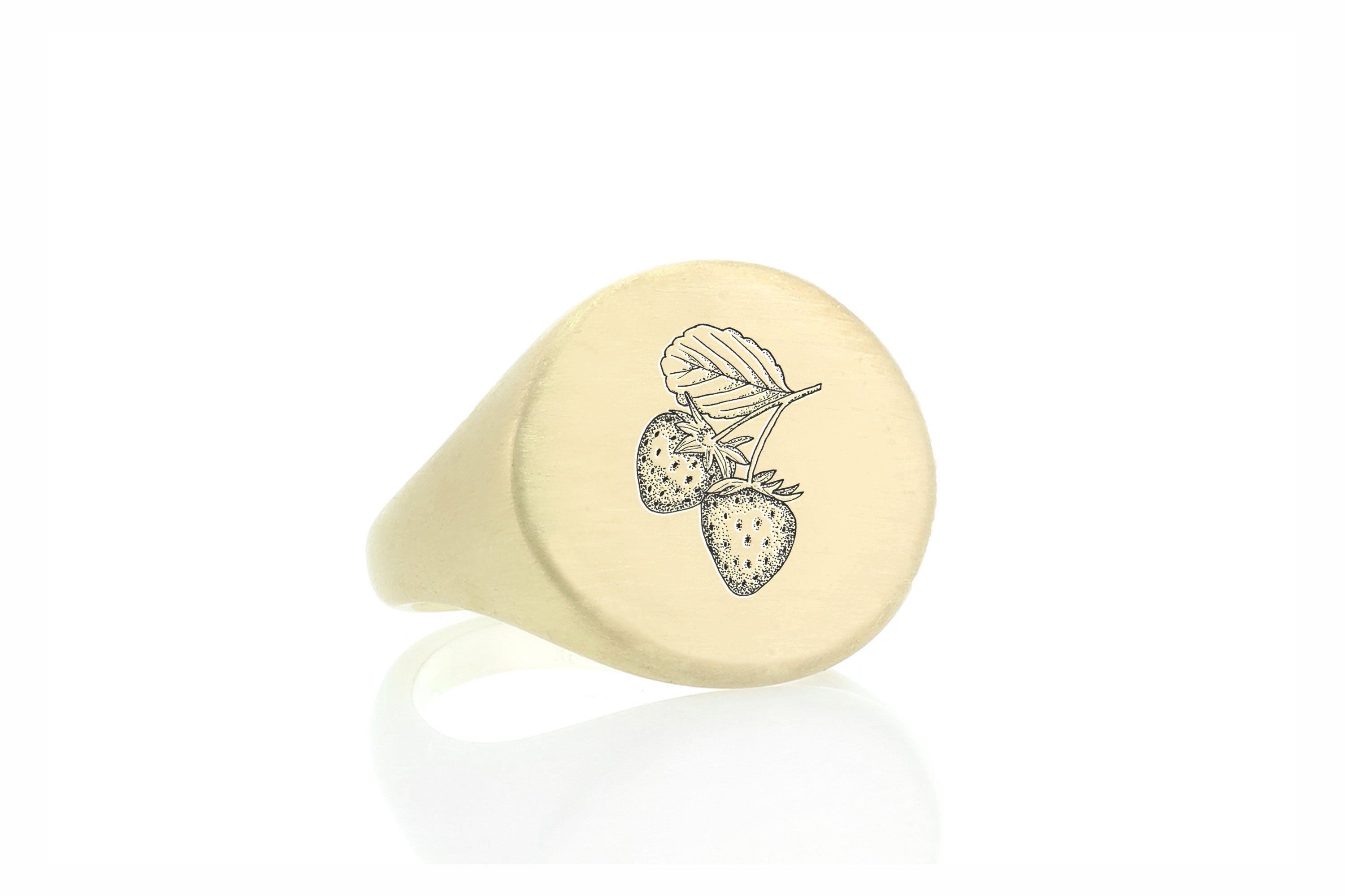 Gold Strawberry Signet Ring