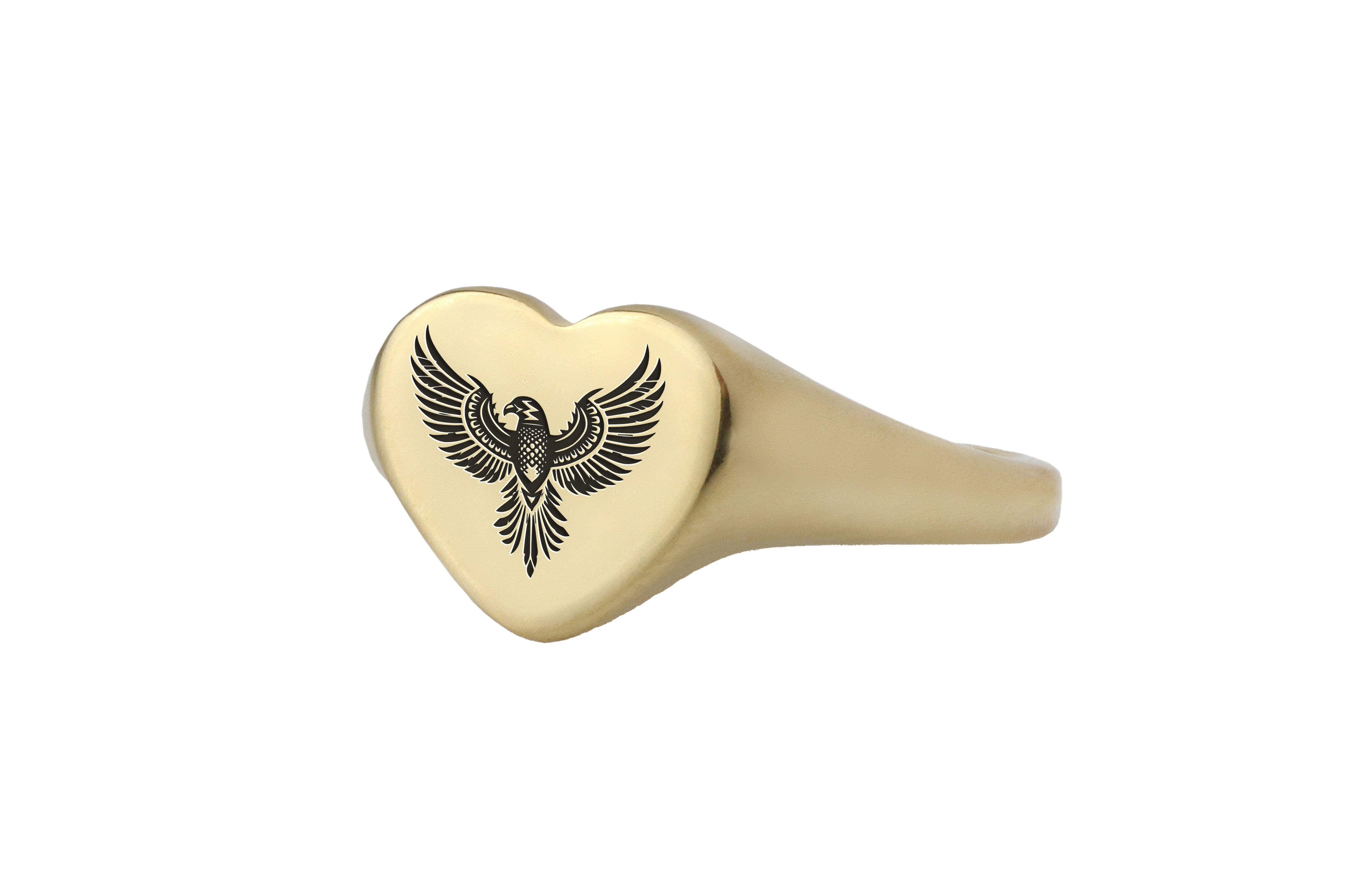 Engraved Tribal Eagle Ring