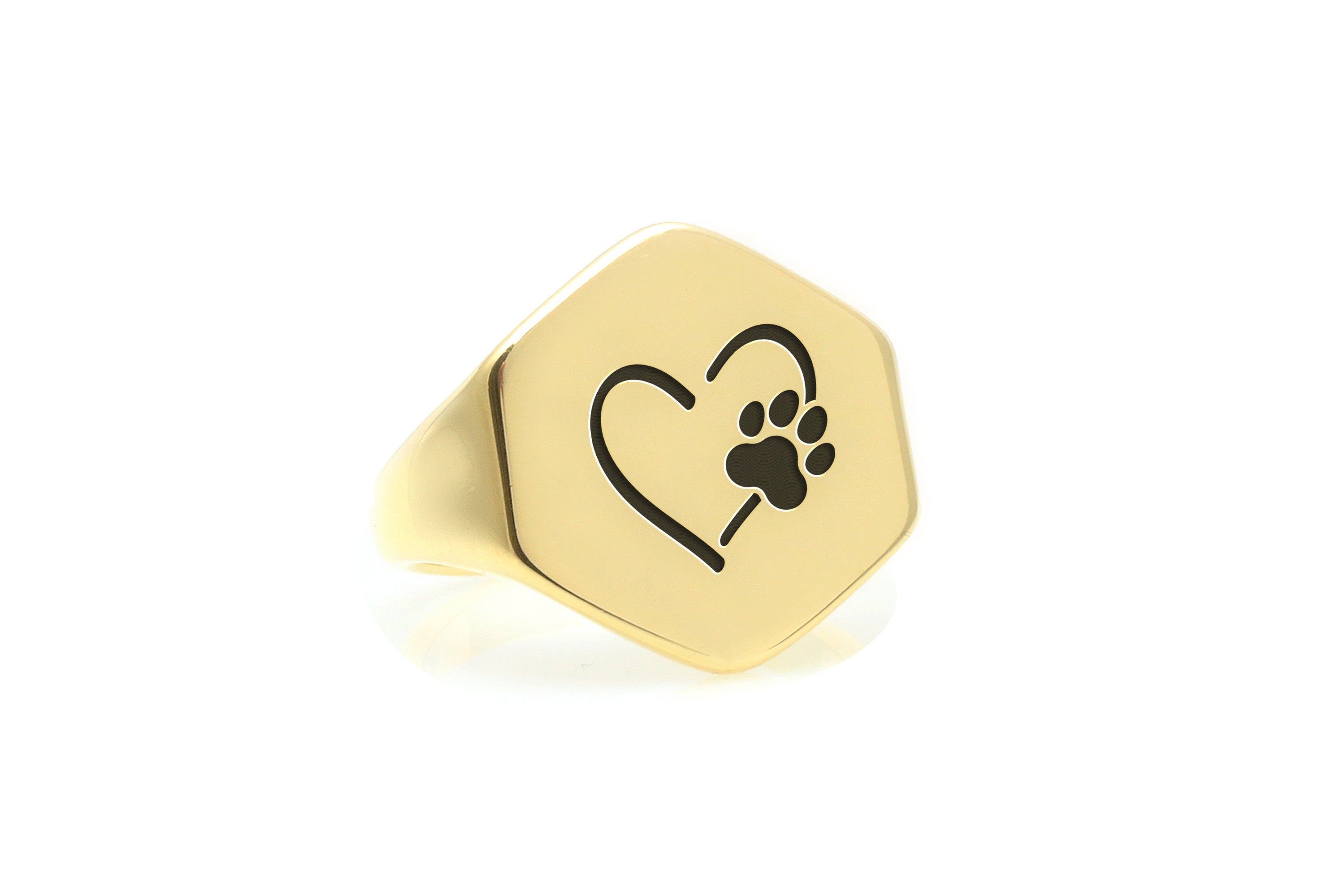 Dog Paw Engraved Ring