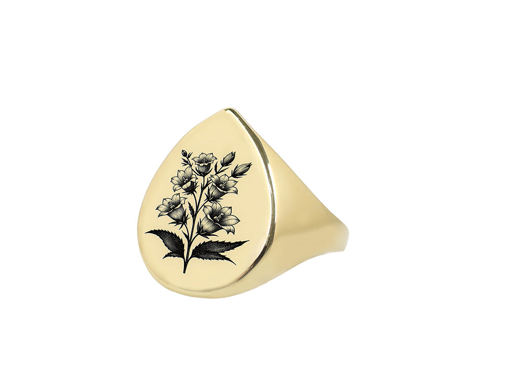 Engraved Bellflower Ring