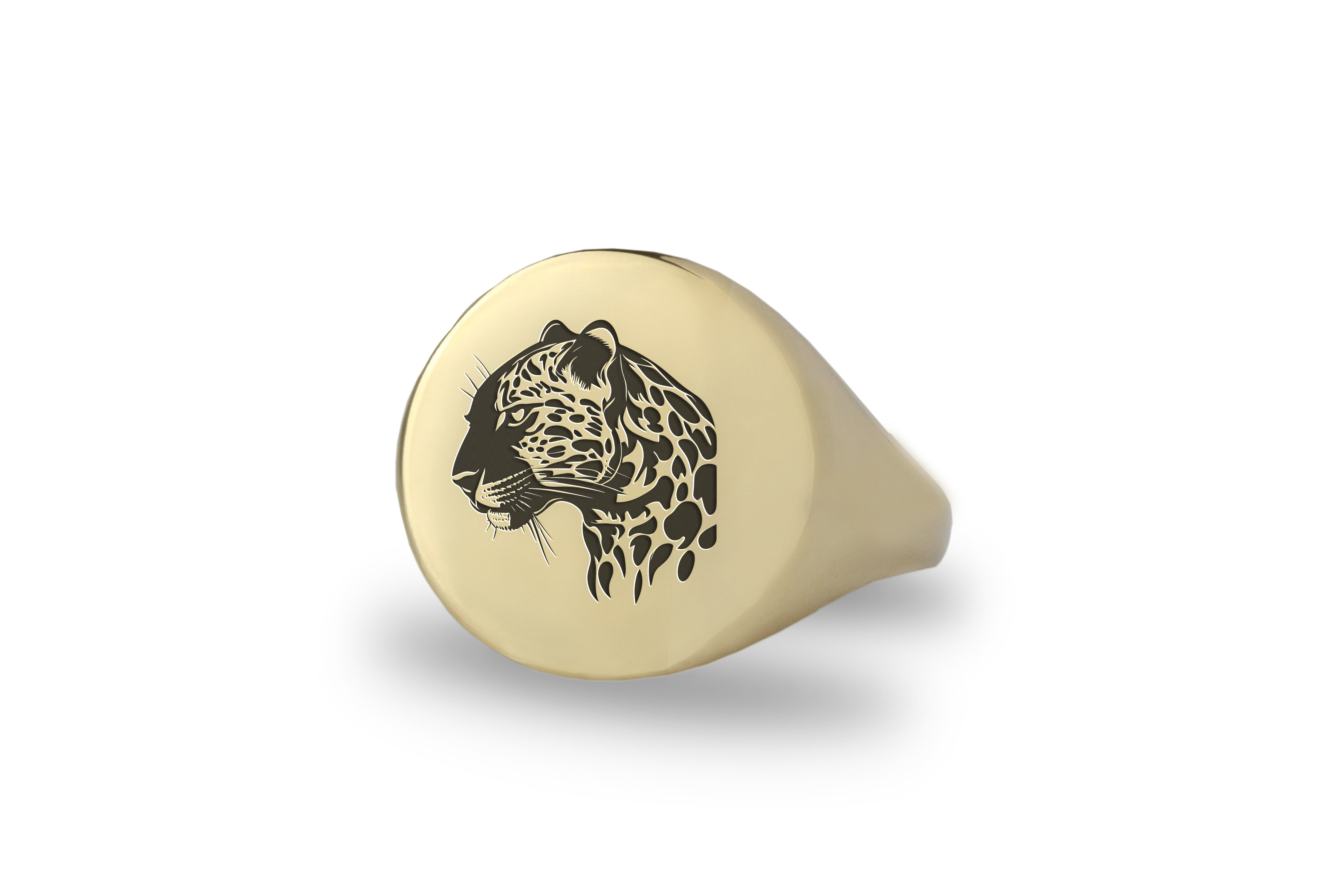 Engraved Jaguar Gold Ring