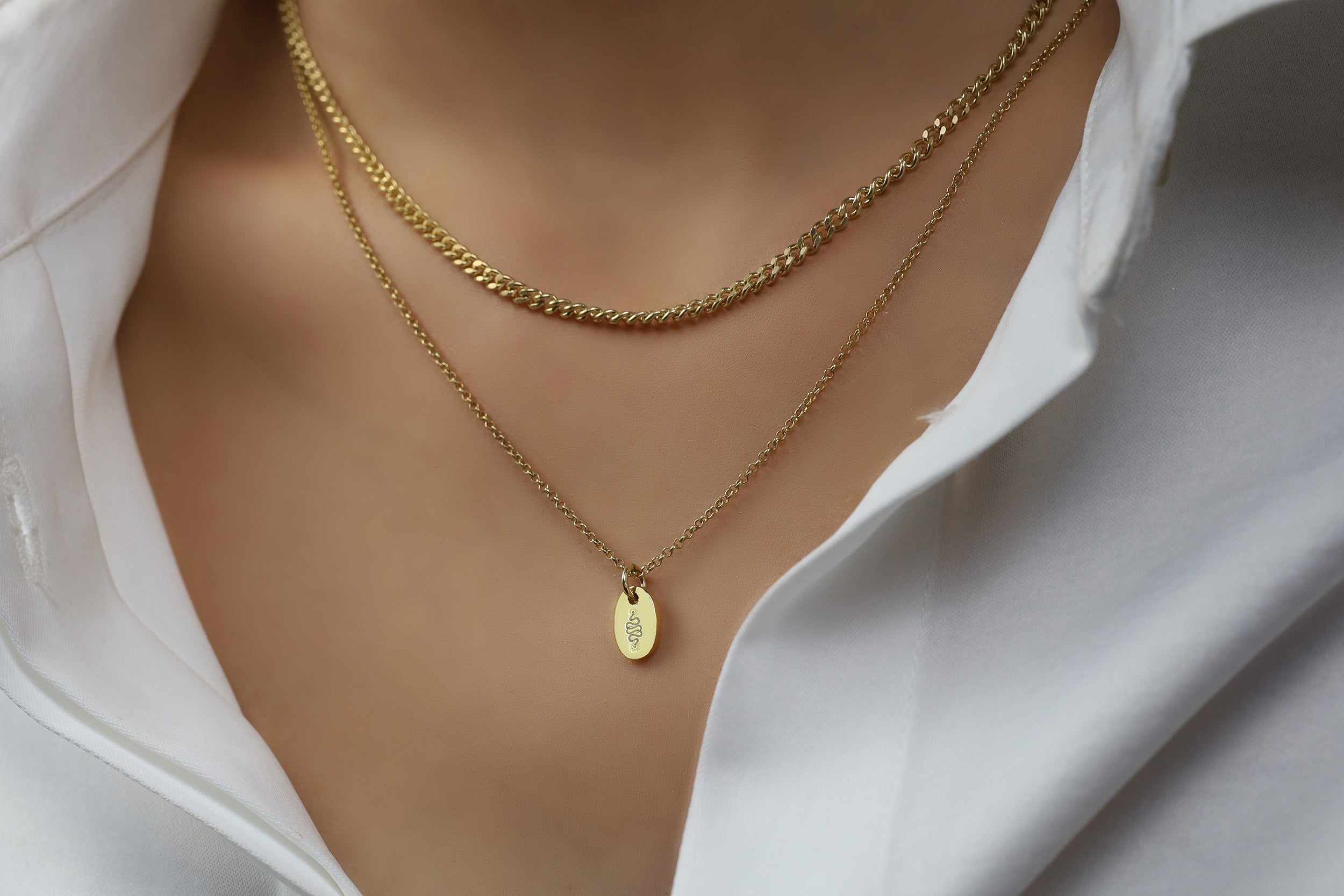 Luxe Snake Delicate Pendant Necklace