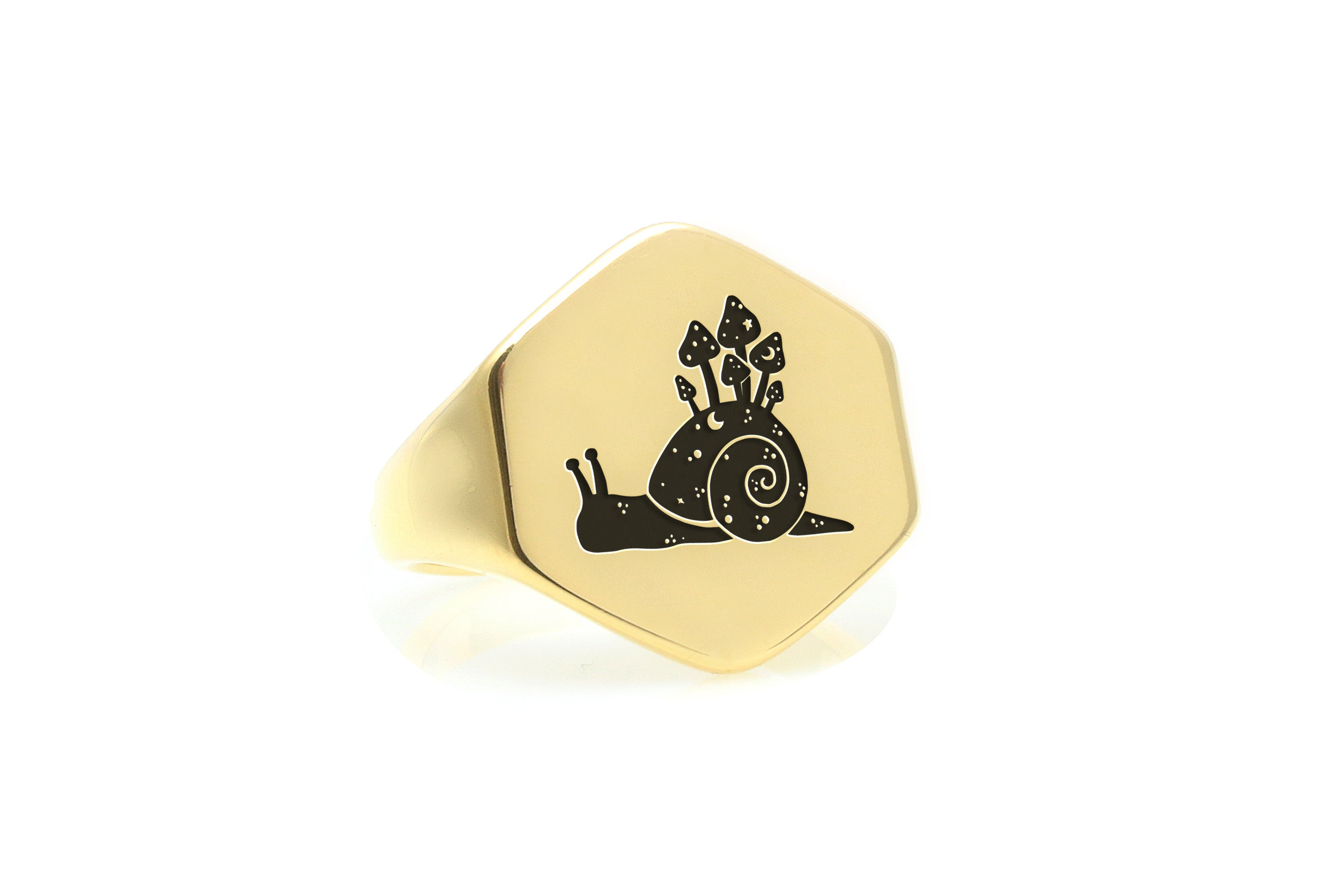Personalized Snail Signet Ring