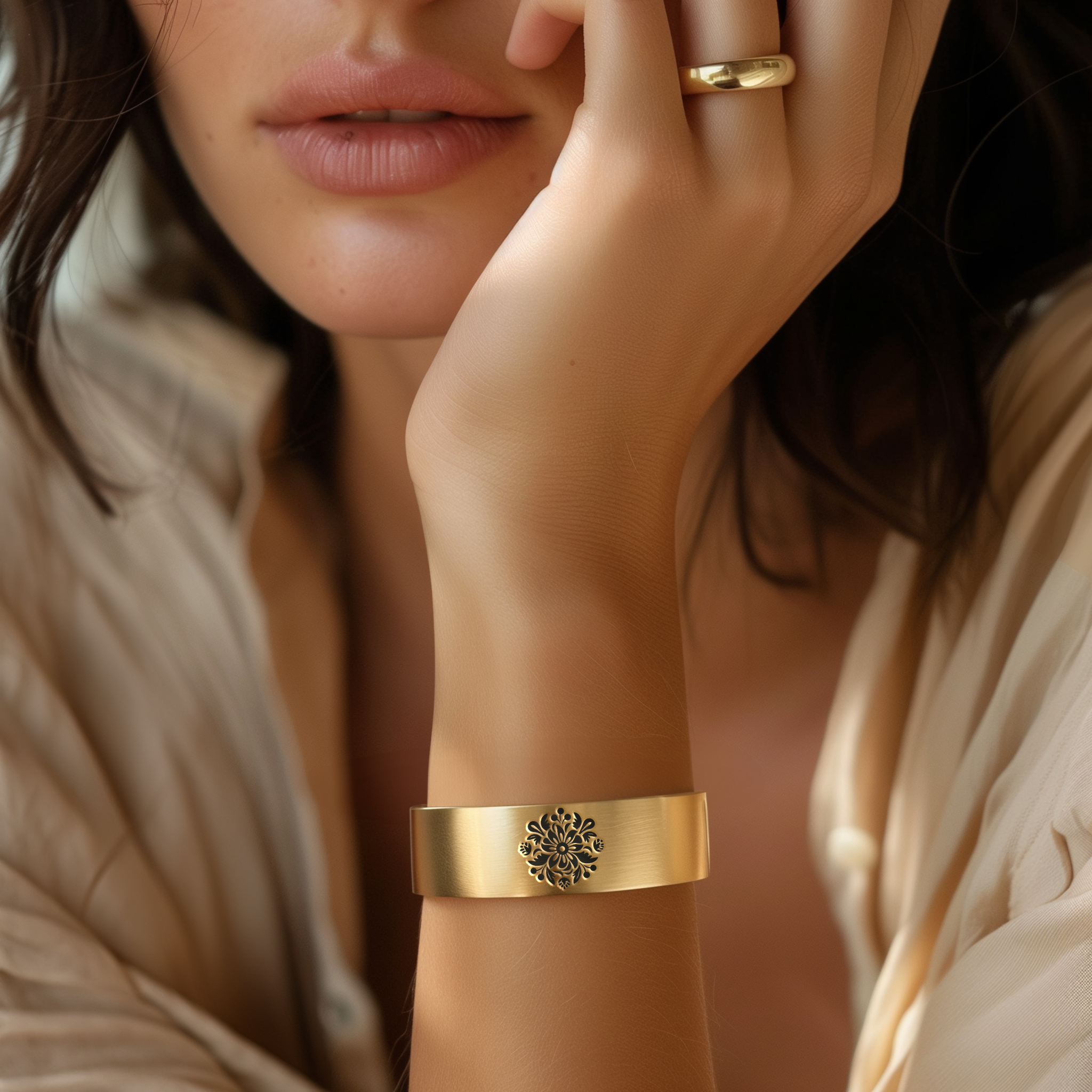 14k Gold Flowers Bracelet