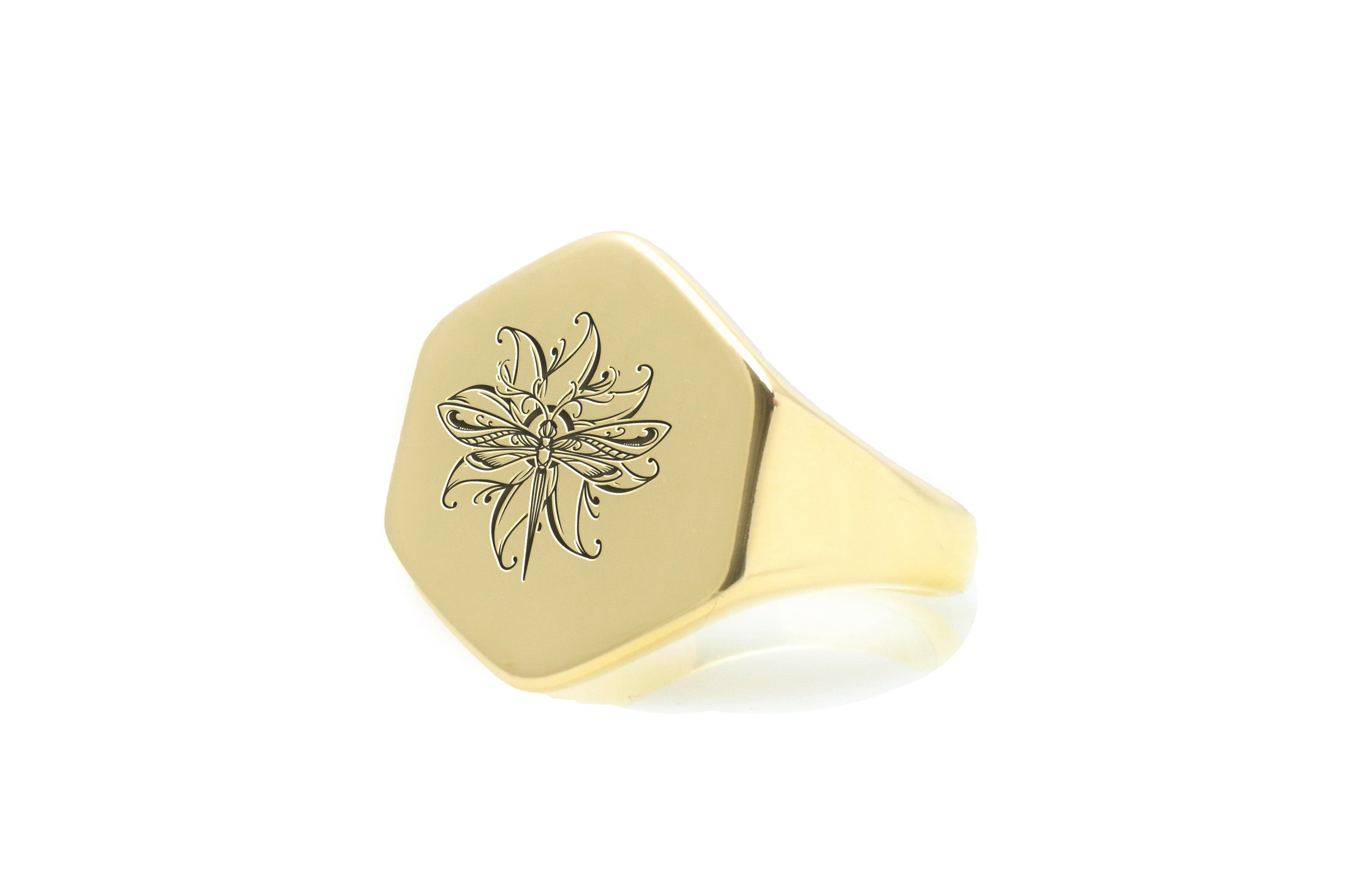 Engraved Dragon Fly Ring