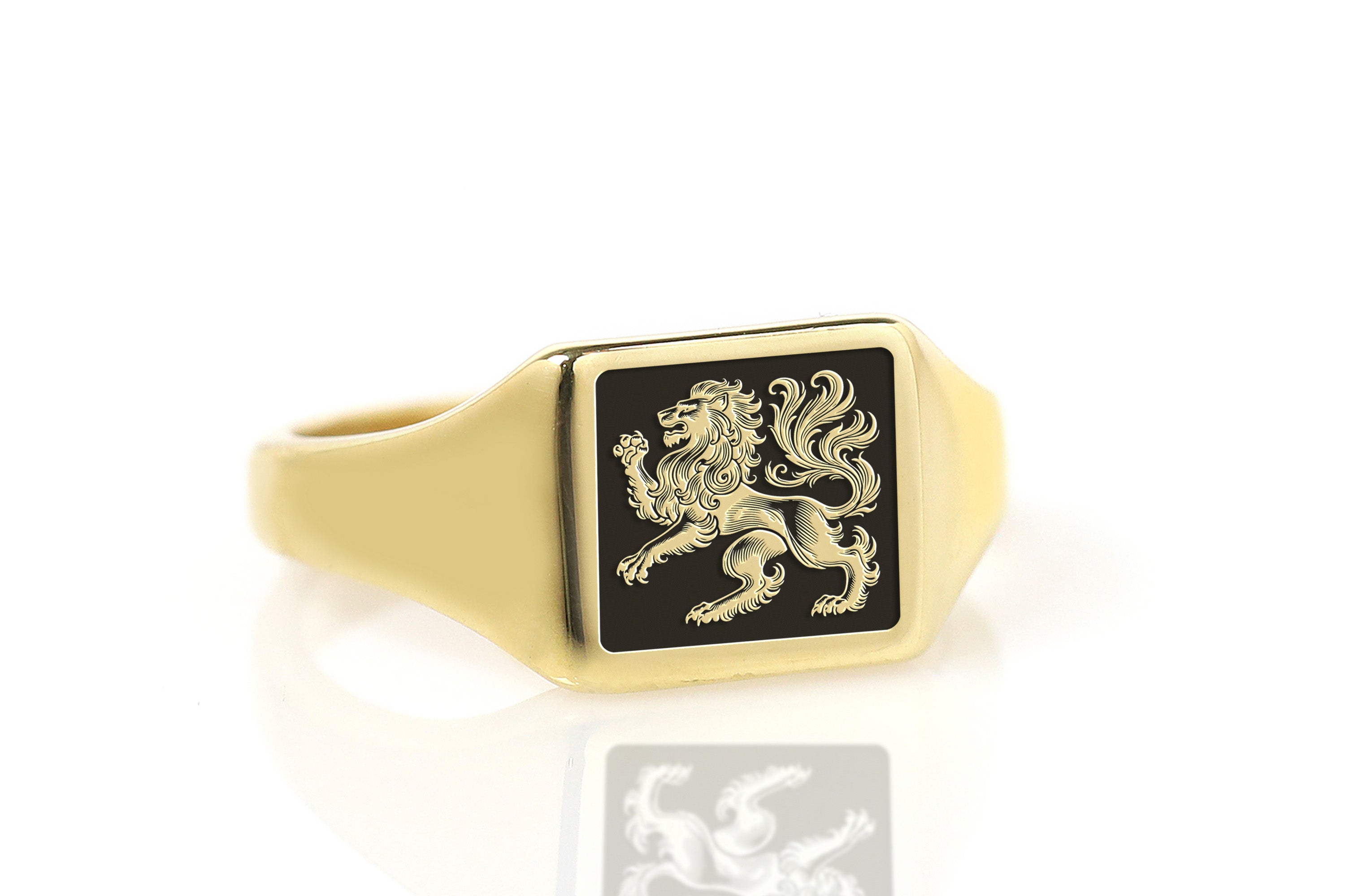 Golden Lion Embossed Ring