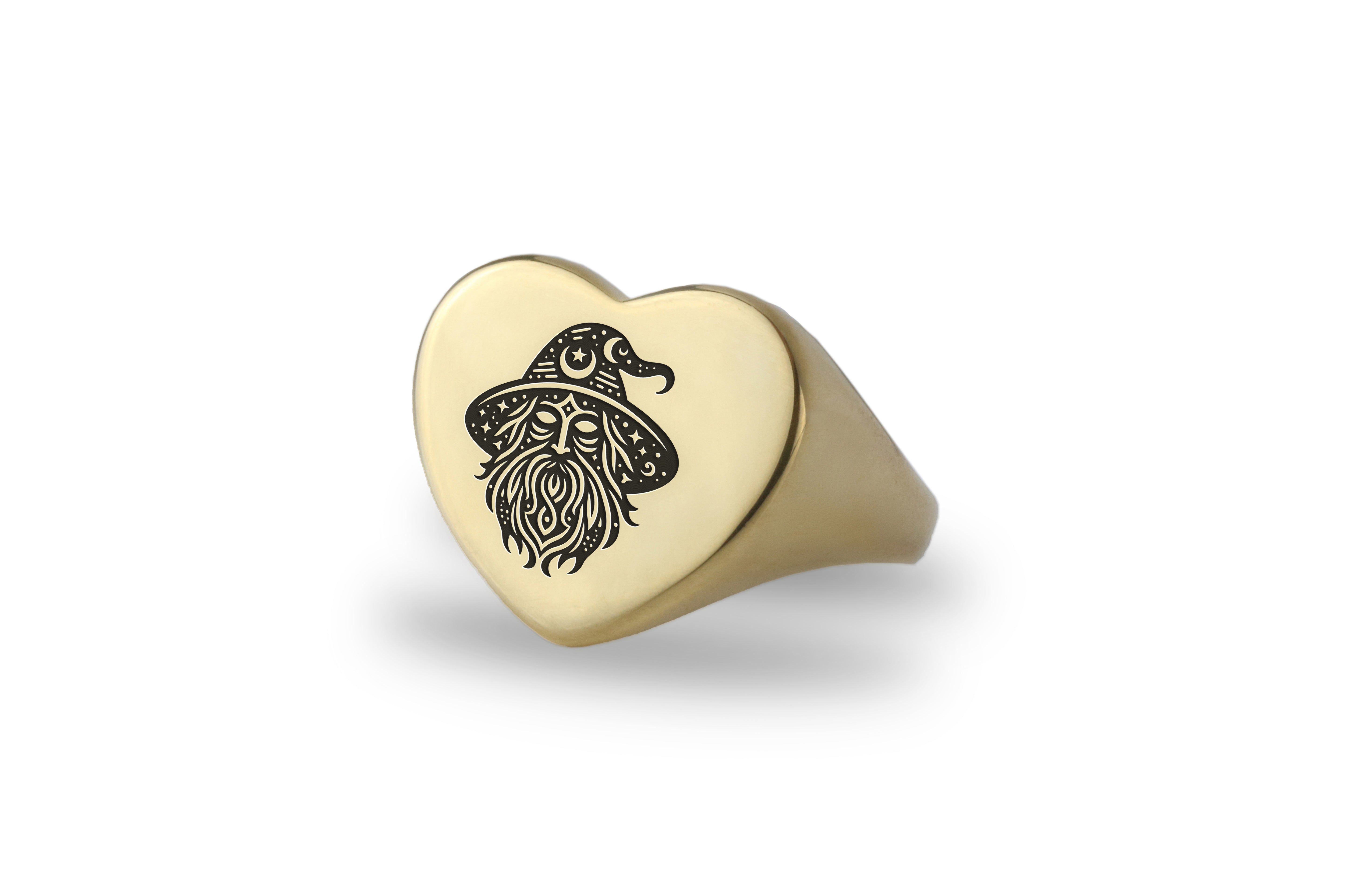 Custom Wizard Gold Signet Ring