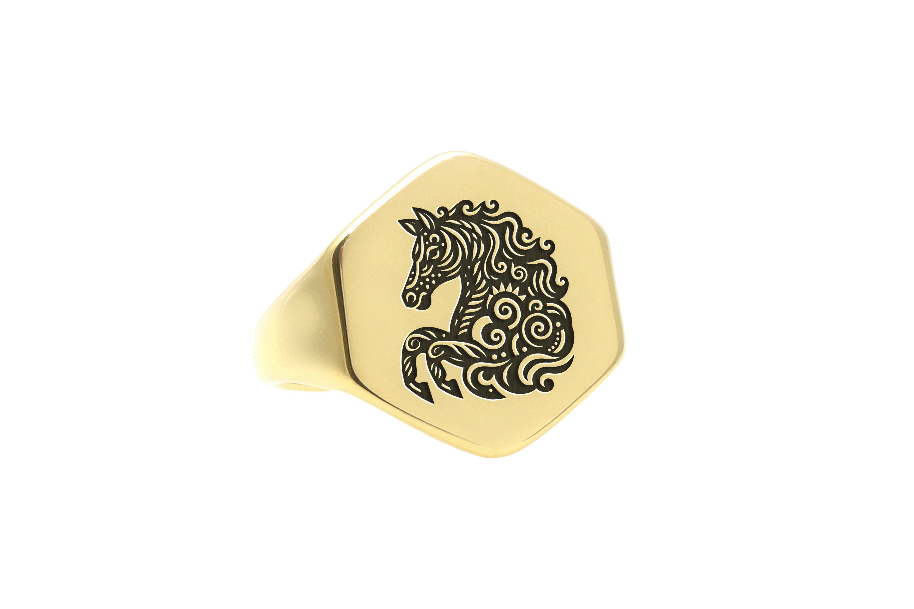 Gold Equestrian Statement Ring