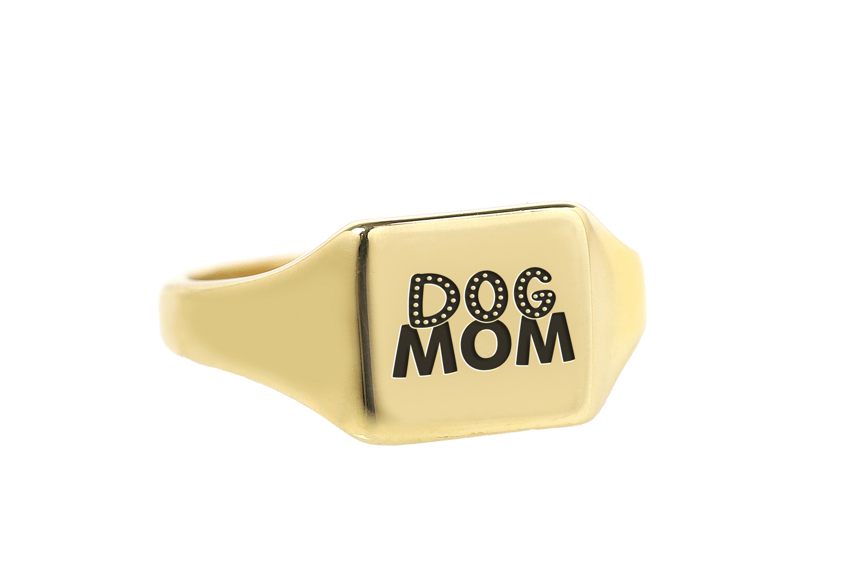 Engraved Dog Mom Signet Ring