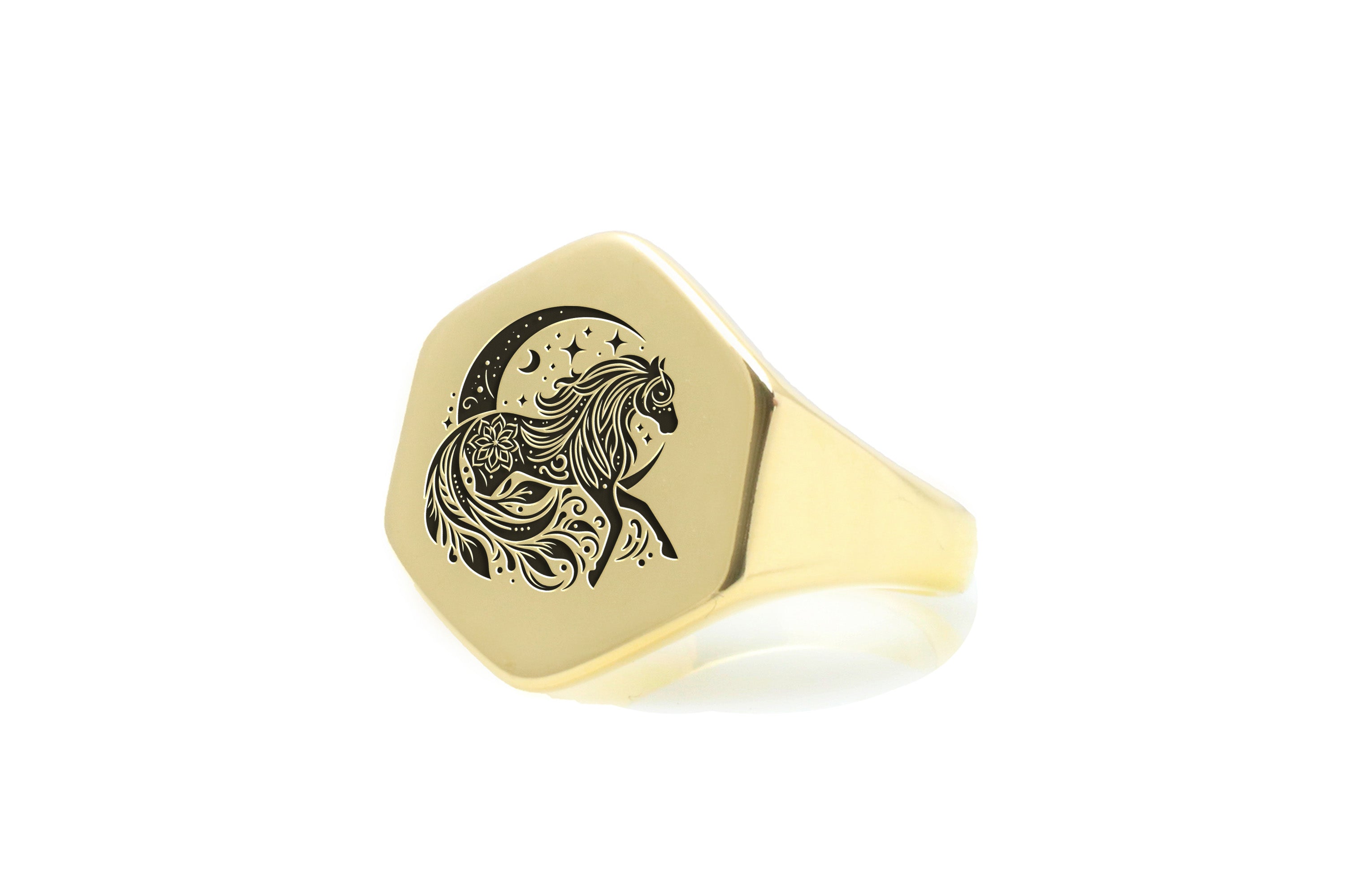 Western Horse Engraved Ring
