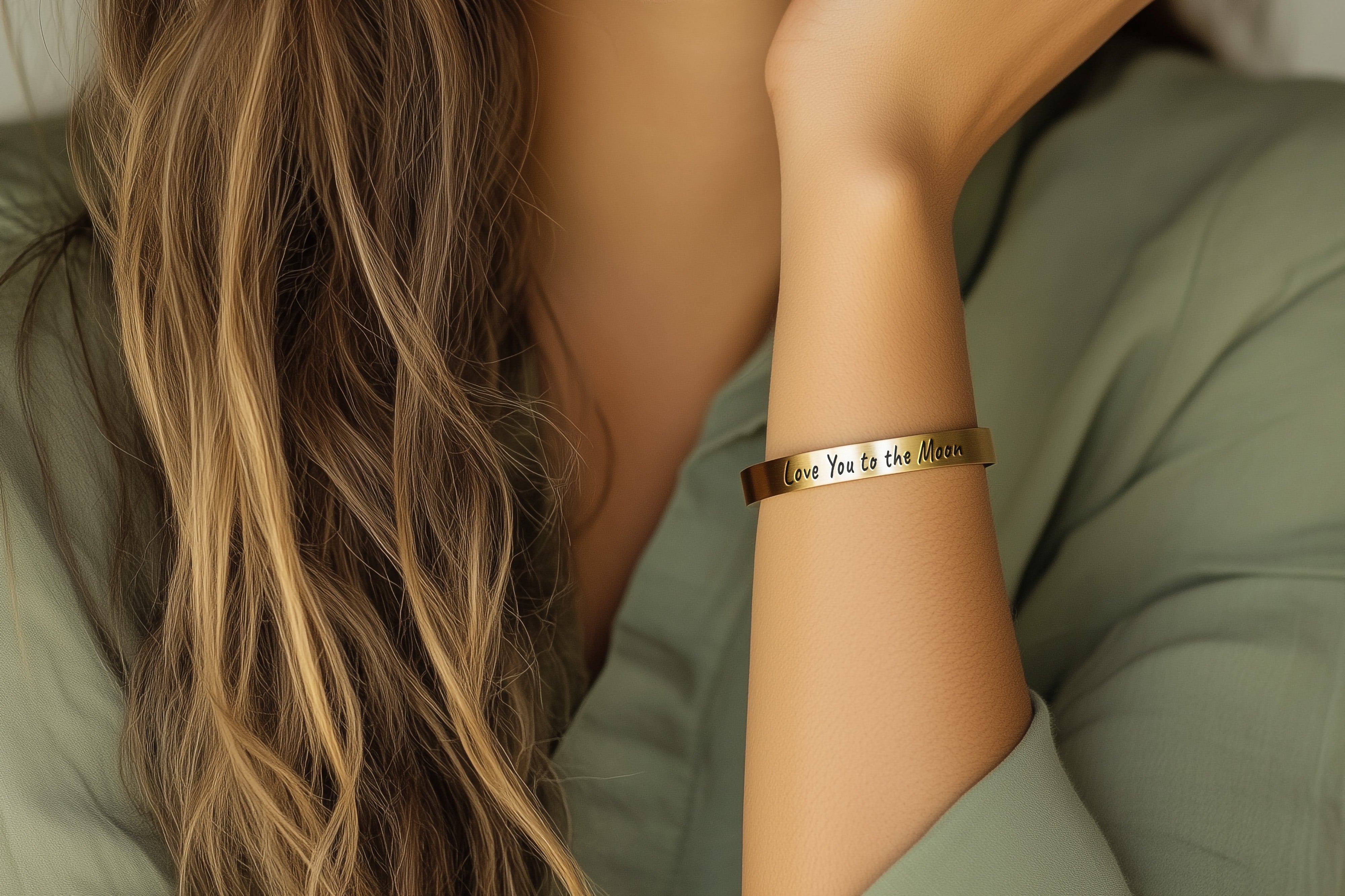 14k Gold Custom Text Bracelet