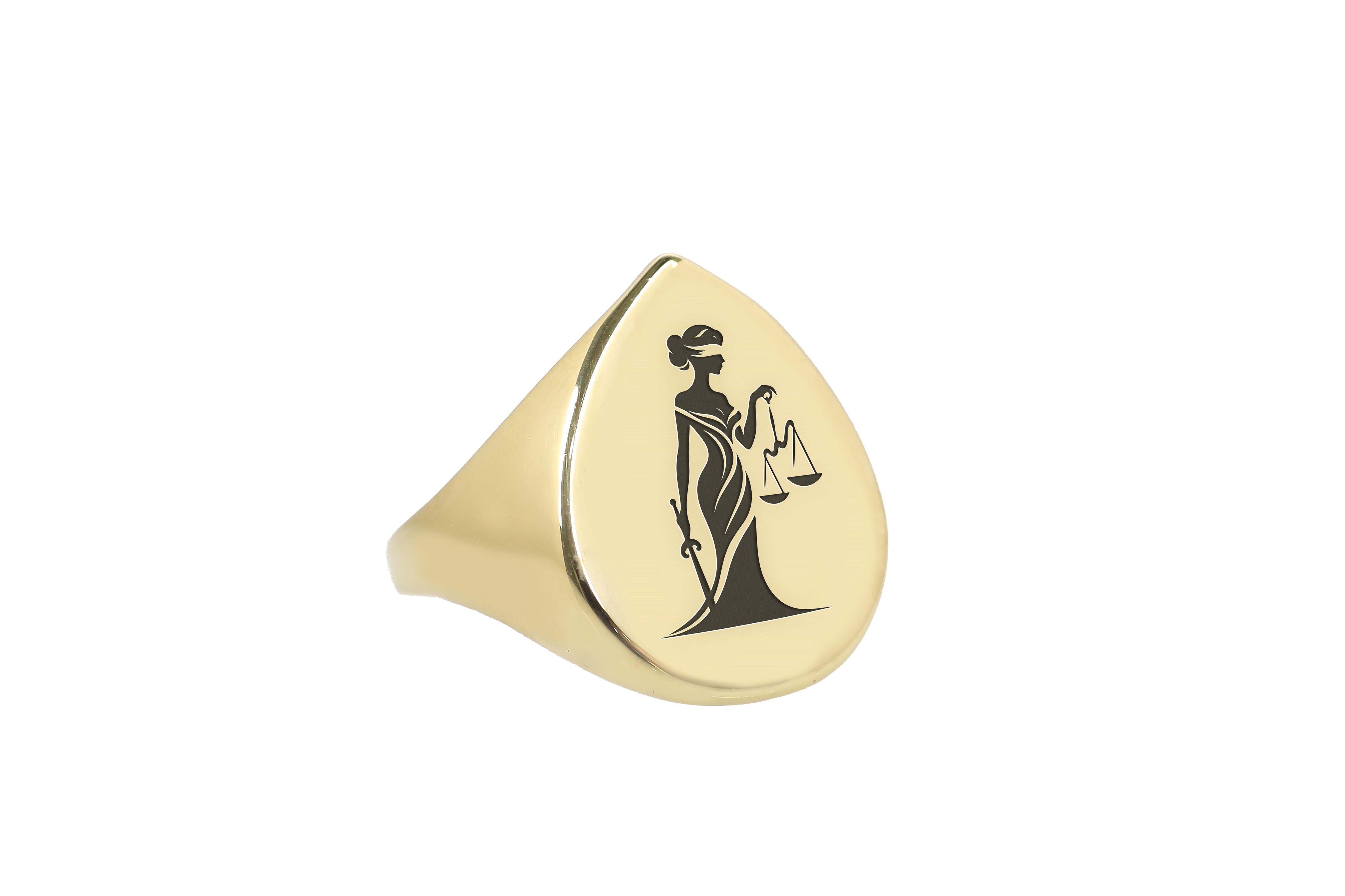 14k Gold Lady Justice Ring