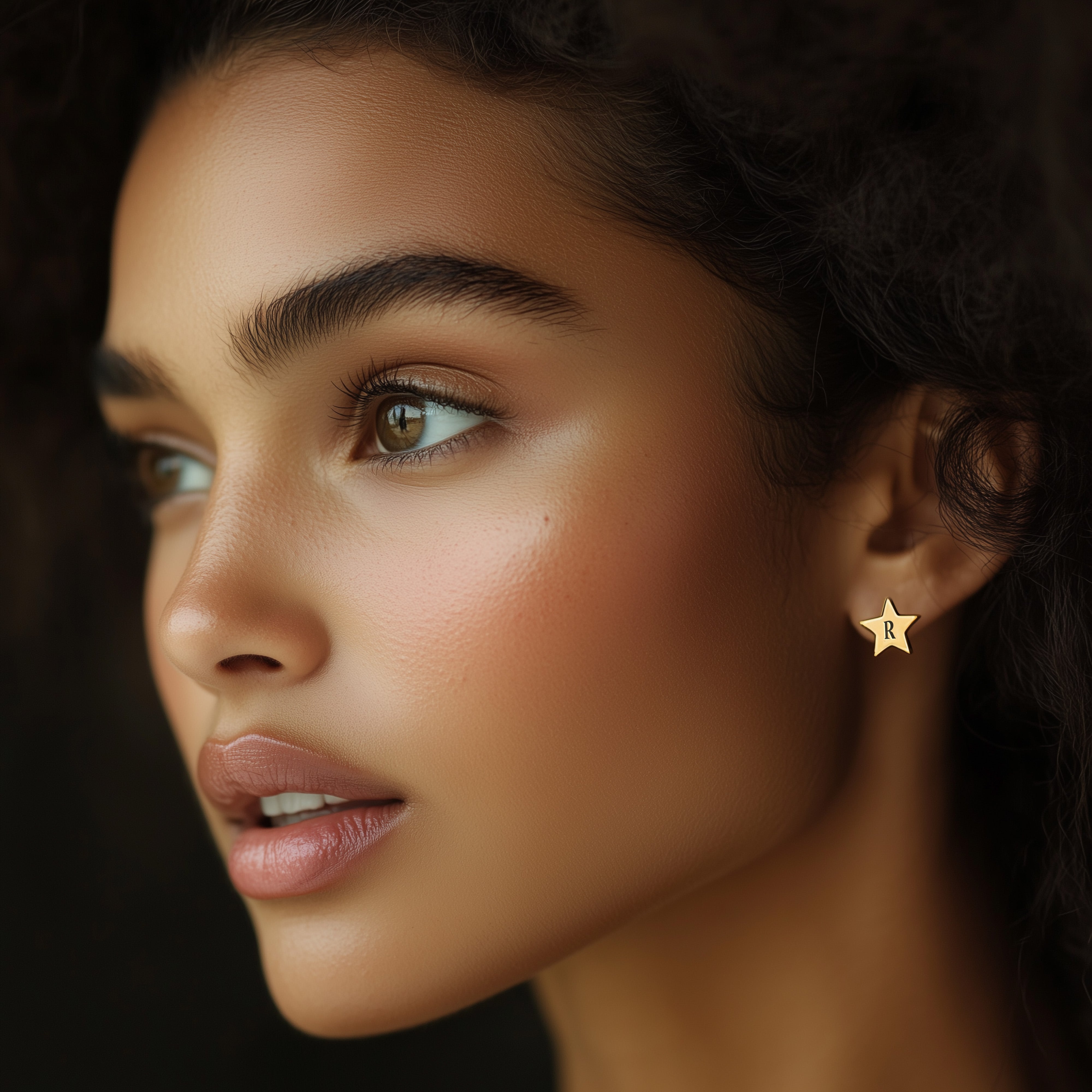 Engraved Star Shaped Earrings