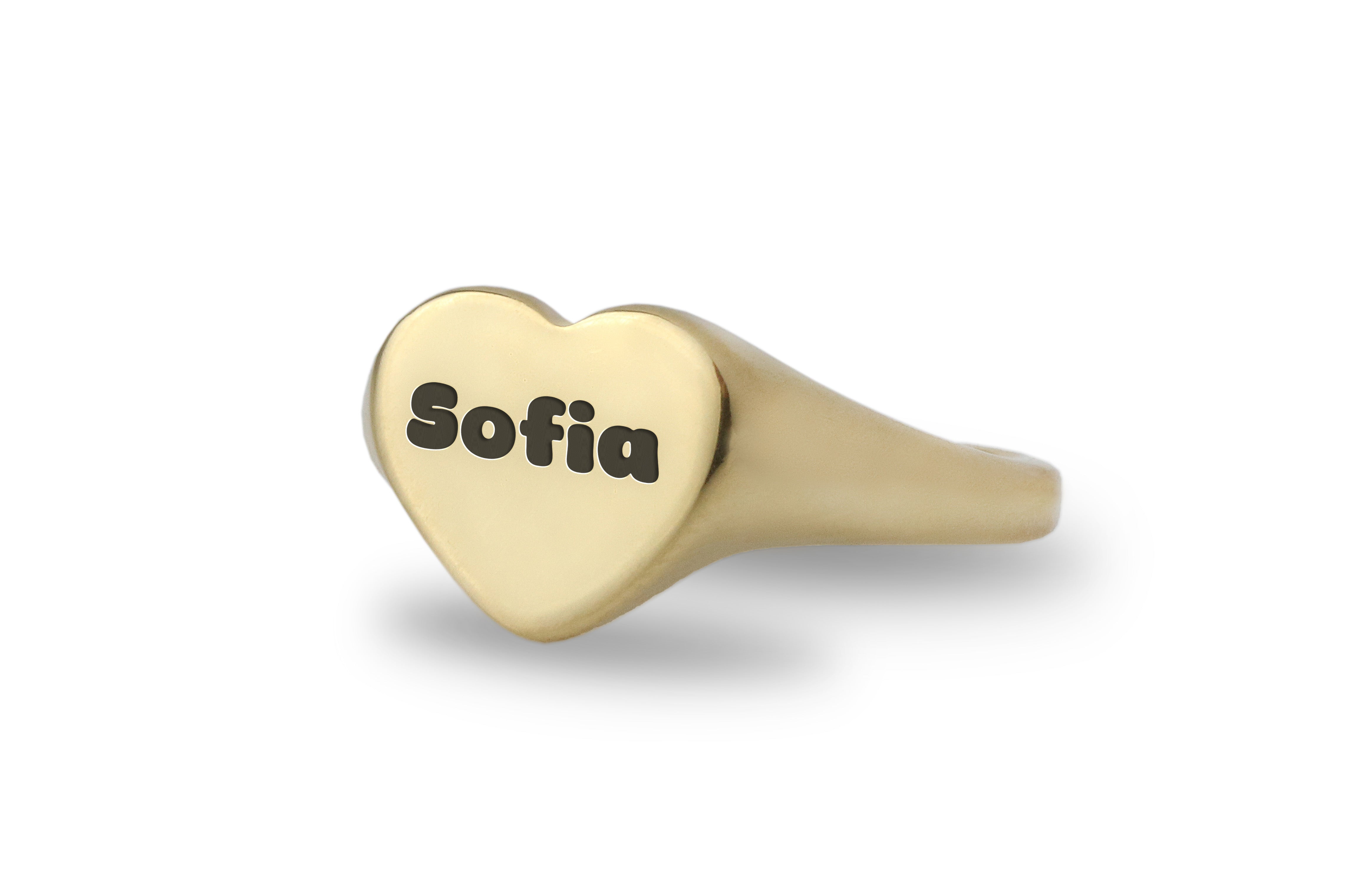 Retro Font Engraved Ring