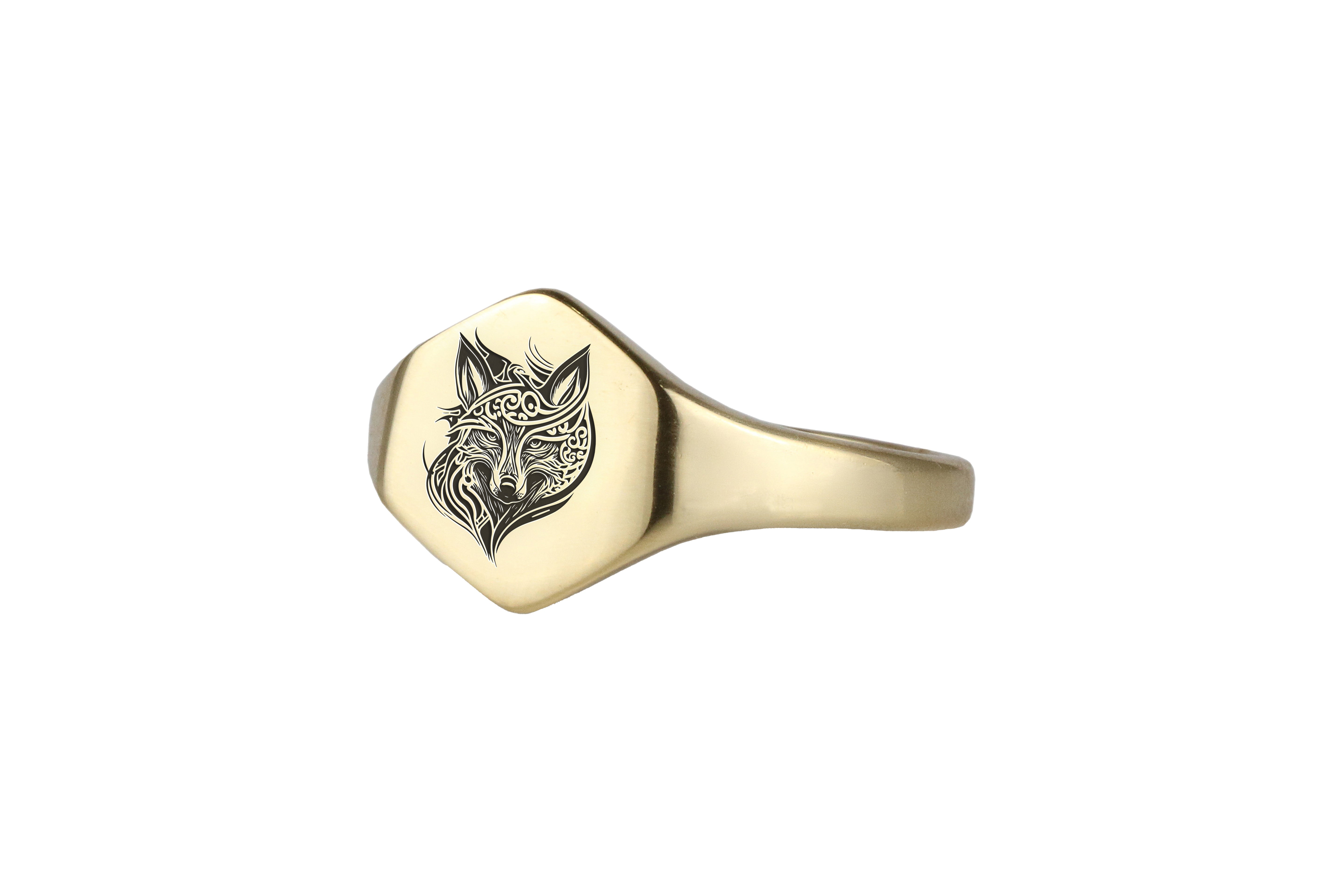 Wolf Engraved Ring