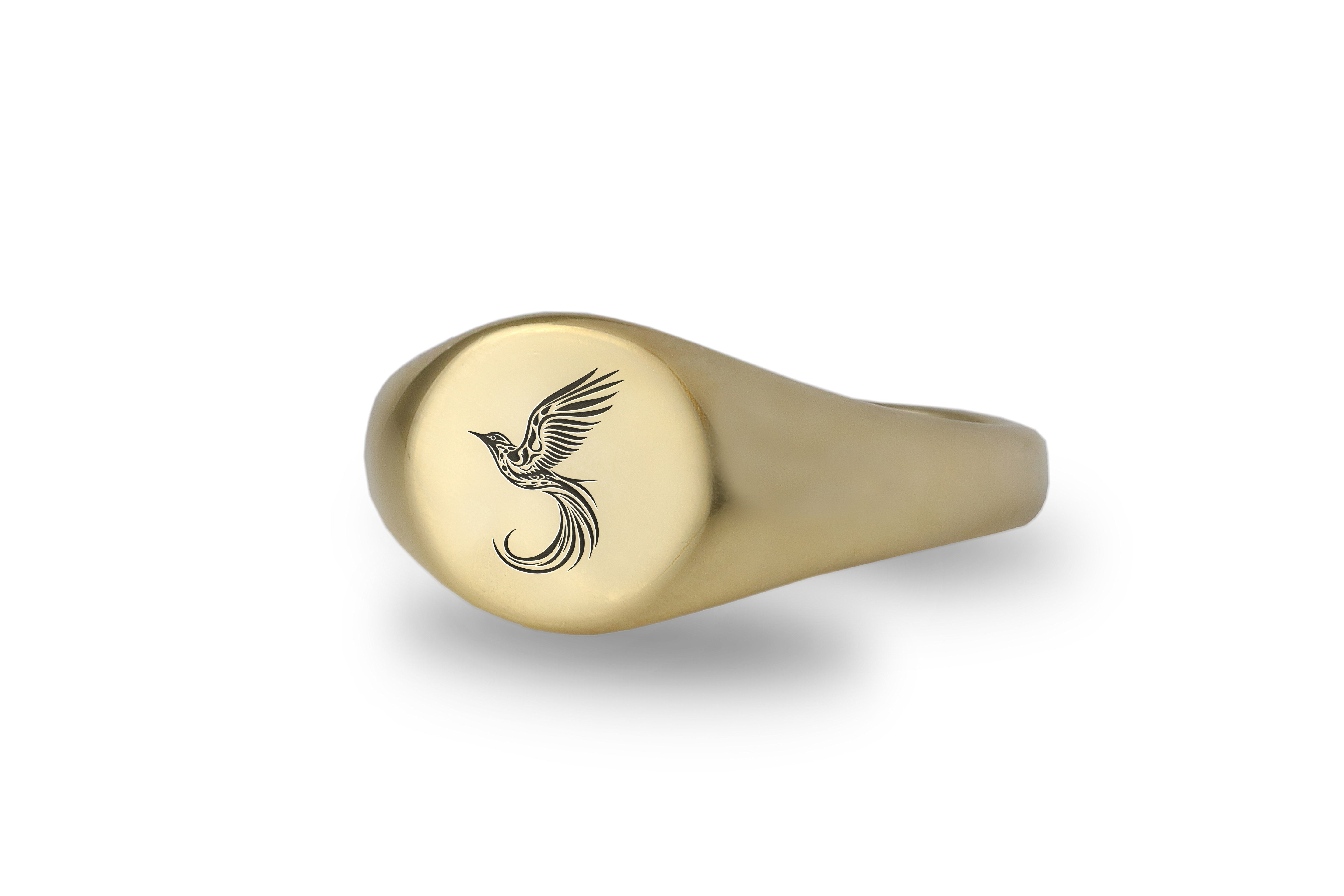 14k Gold Bird Signet Ring