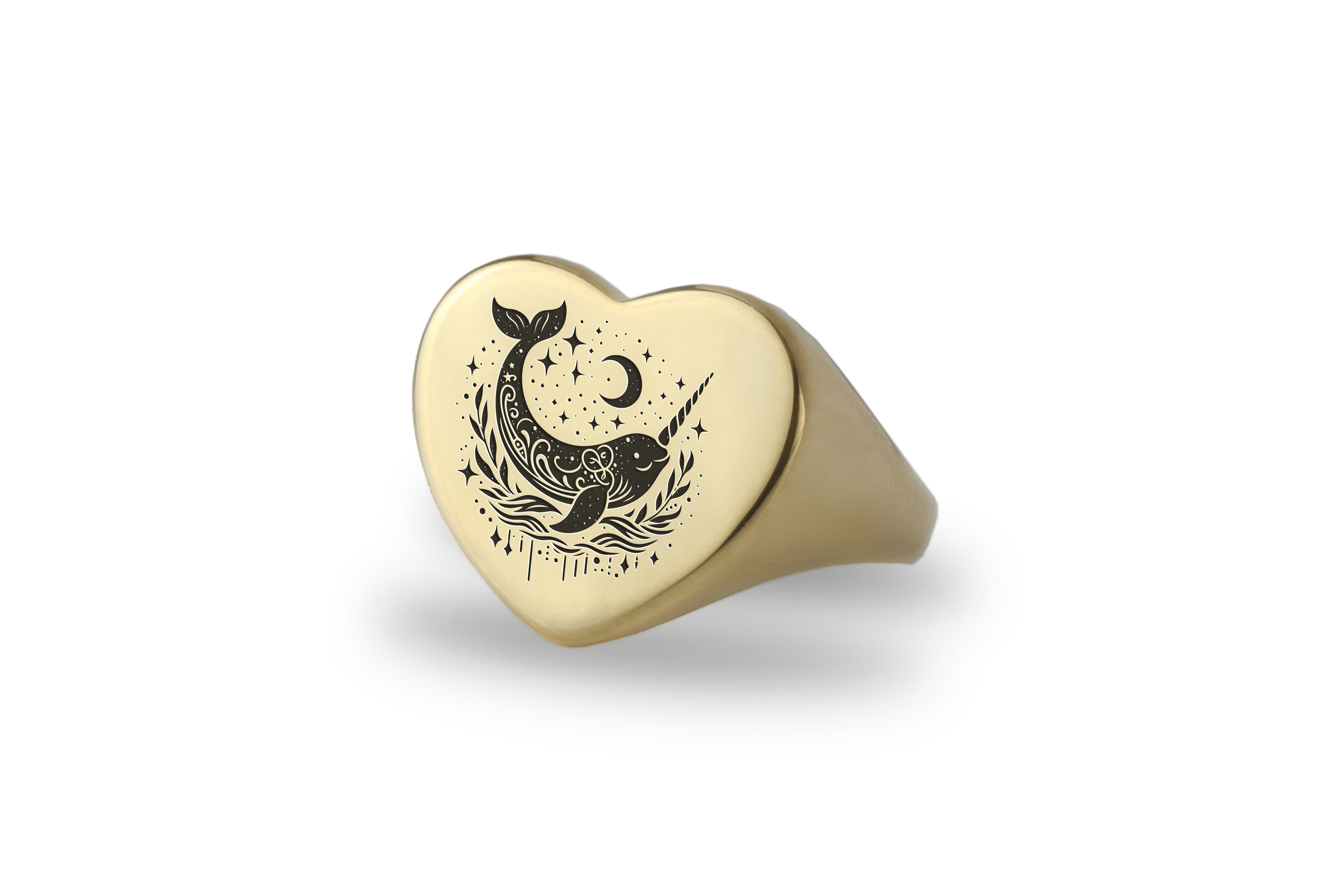 Narwhal Engraved Ring