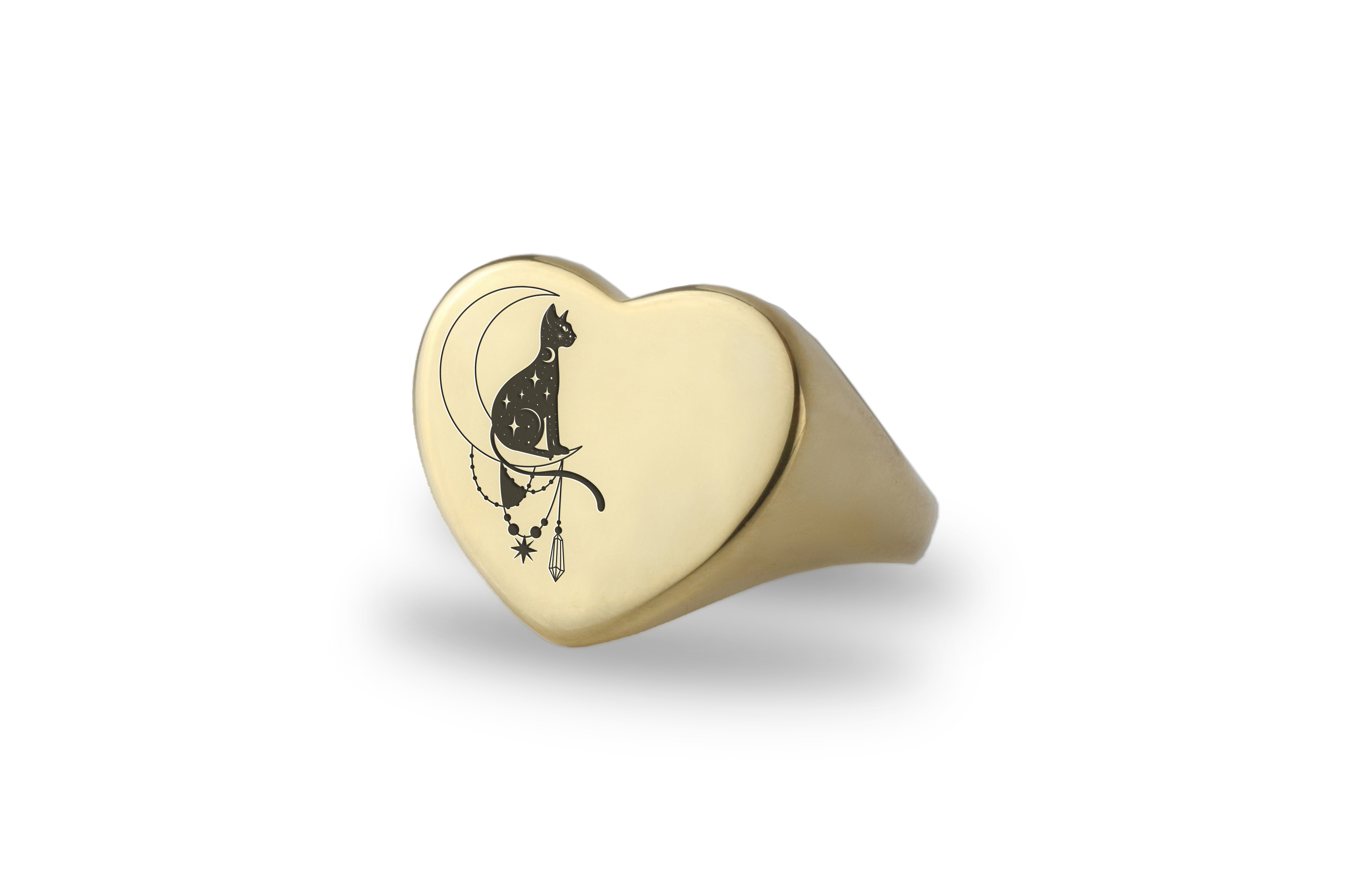 Engraved Sphynx Cat Ring