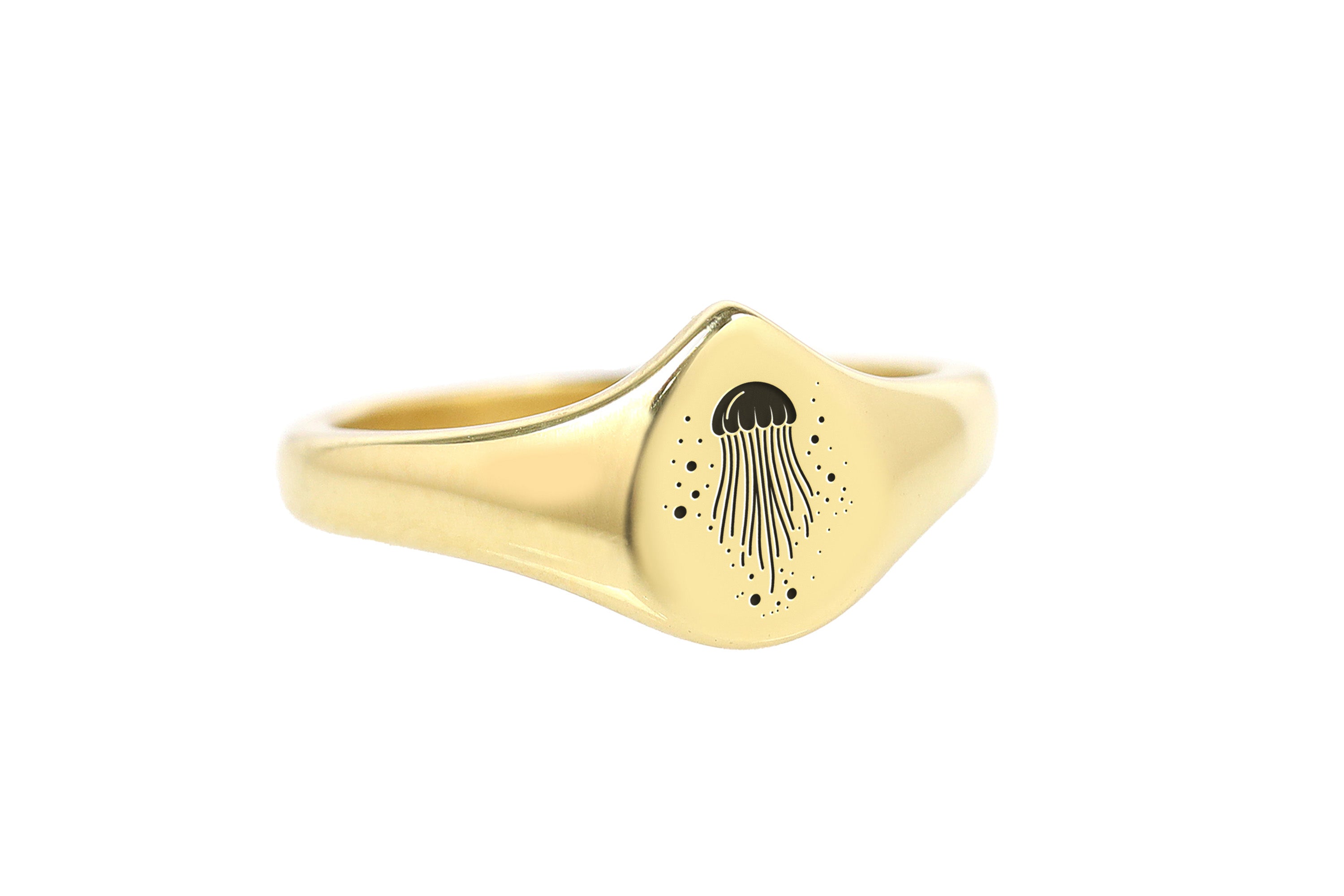 Jellyfish Teardrop Gold Ring