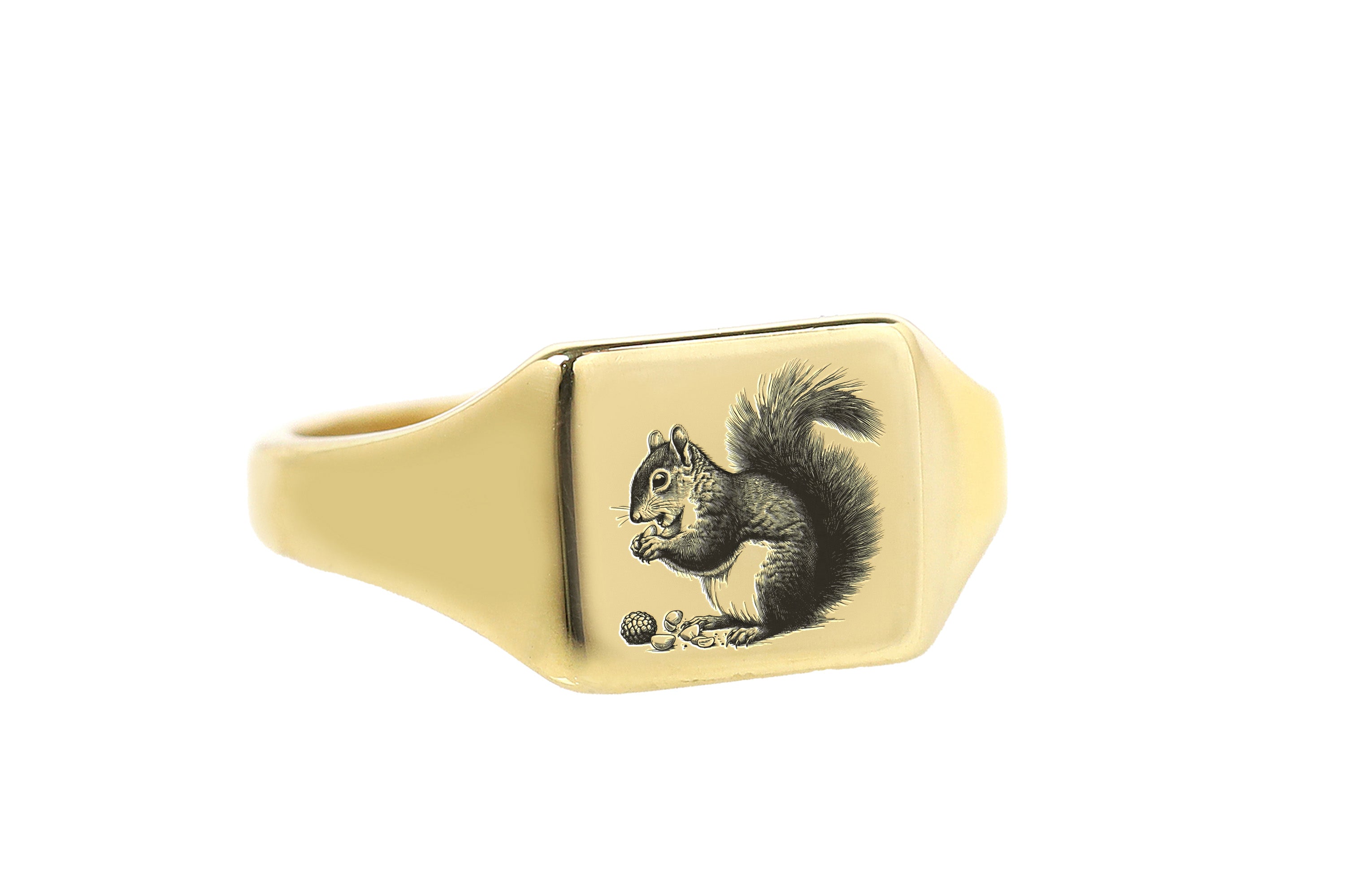 Custom Squirrel Signet Ring
