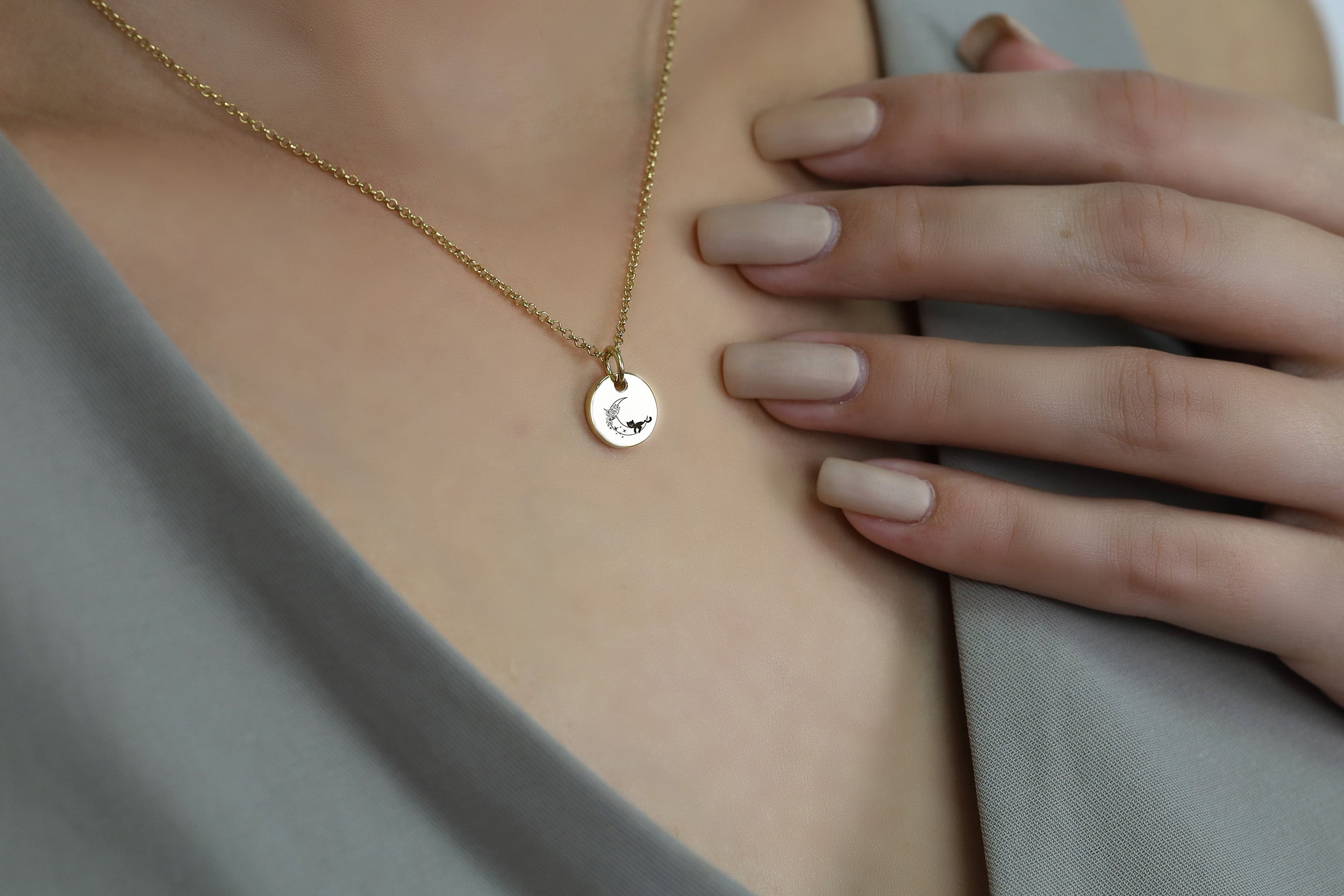 Lunar Cat Pendant Necklace
