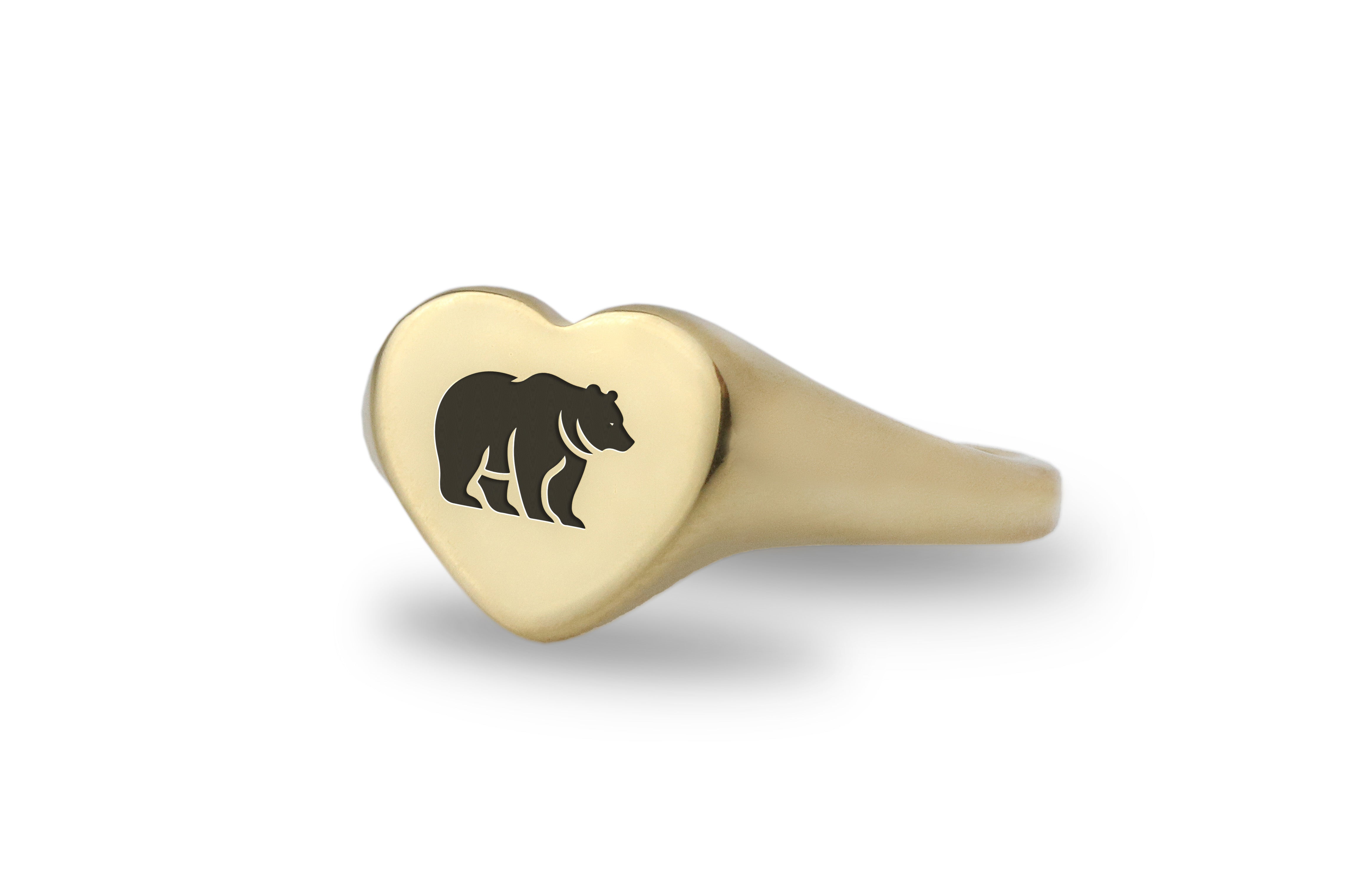 Heart Shaped Cute Bear Ring